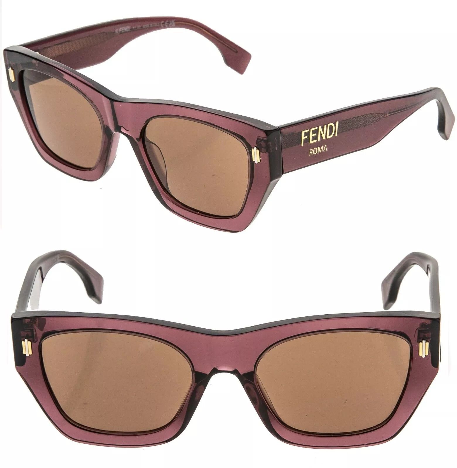 Fendi FENDI ROMA 40100 Burgundy Logo Fashion Sunglasses FE40100I Size ONE SIZE - 1 Thumbnail