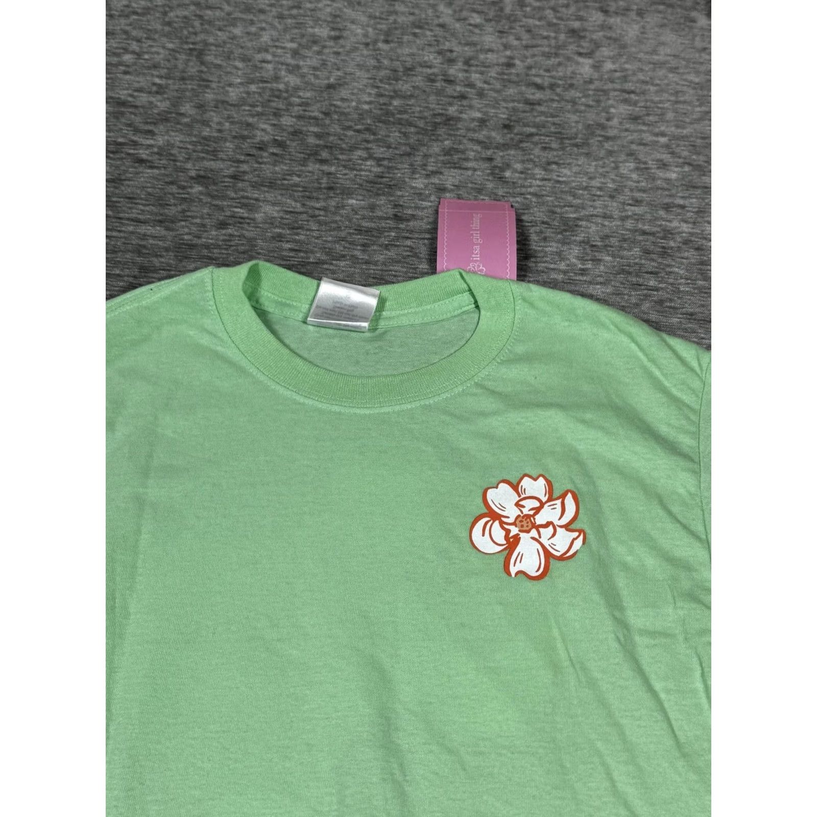 Vintage itsa Girl Thing Shirt Womens Small Green Texas Thing Graphic Tee Glitter Floral Size S / US 4 / IT 40 - 4 Thumbnail