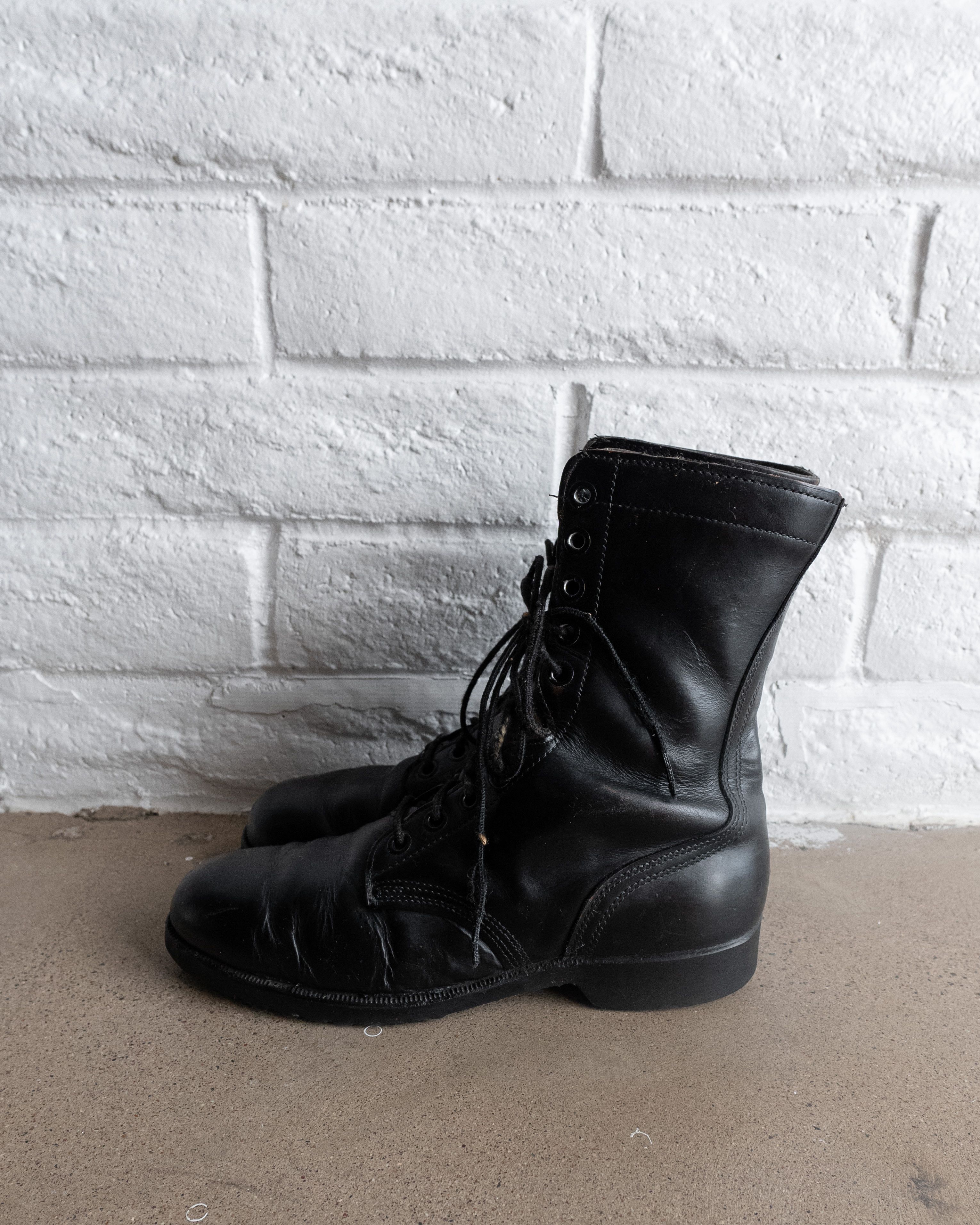 Black Leather Men\'s Air-force Boots Vintage 1980s 80 main image 4
