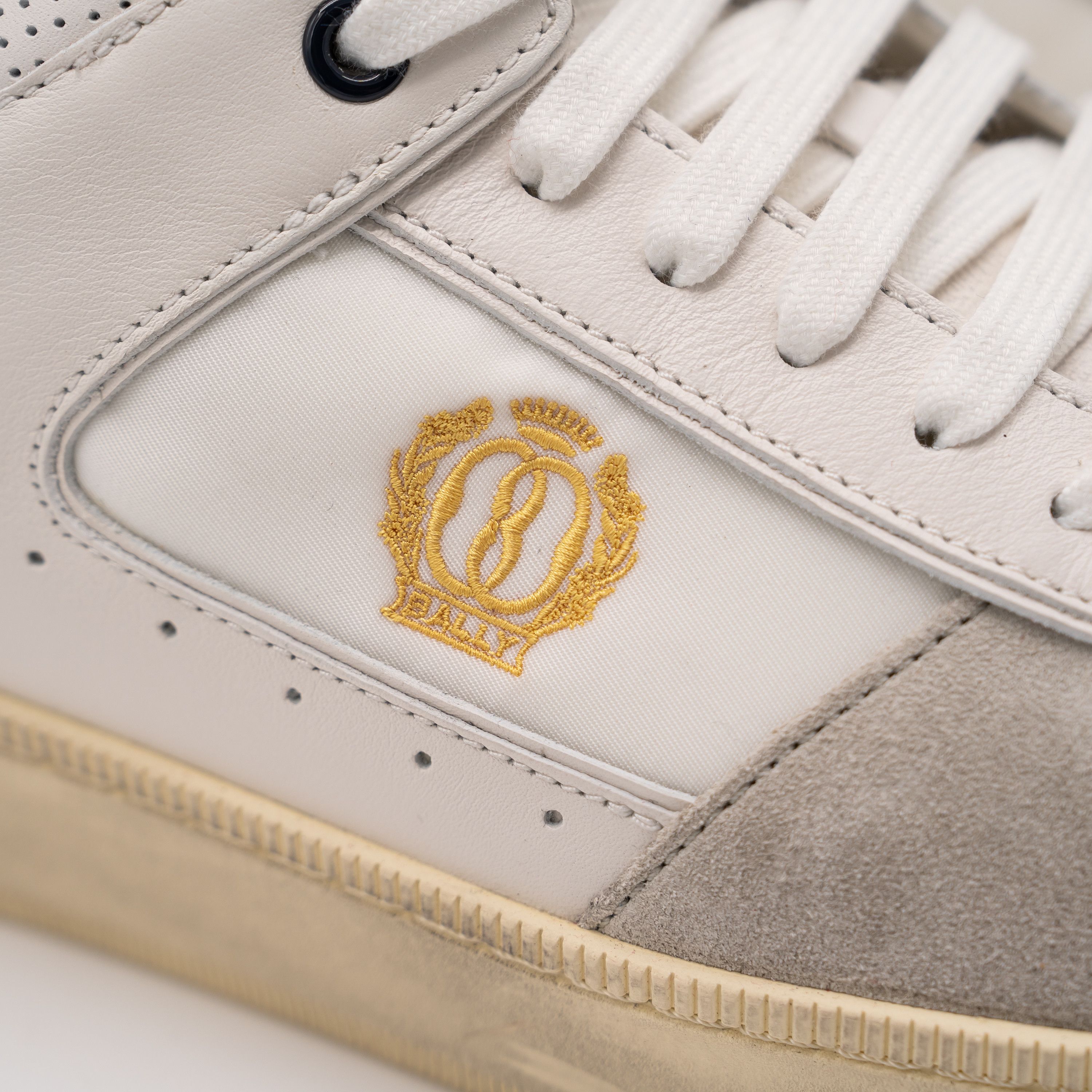 Bally 13.5 Bally Riweira White Grey Navy Dusty Leather Sneakers Size US 13 / EU 46 - 9 Thumbnail