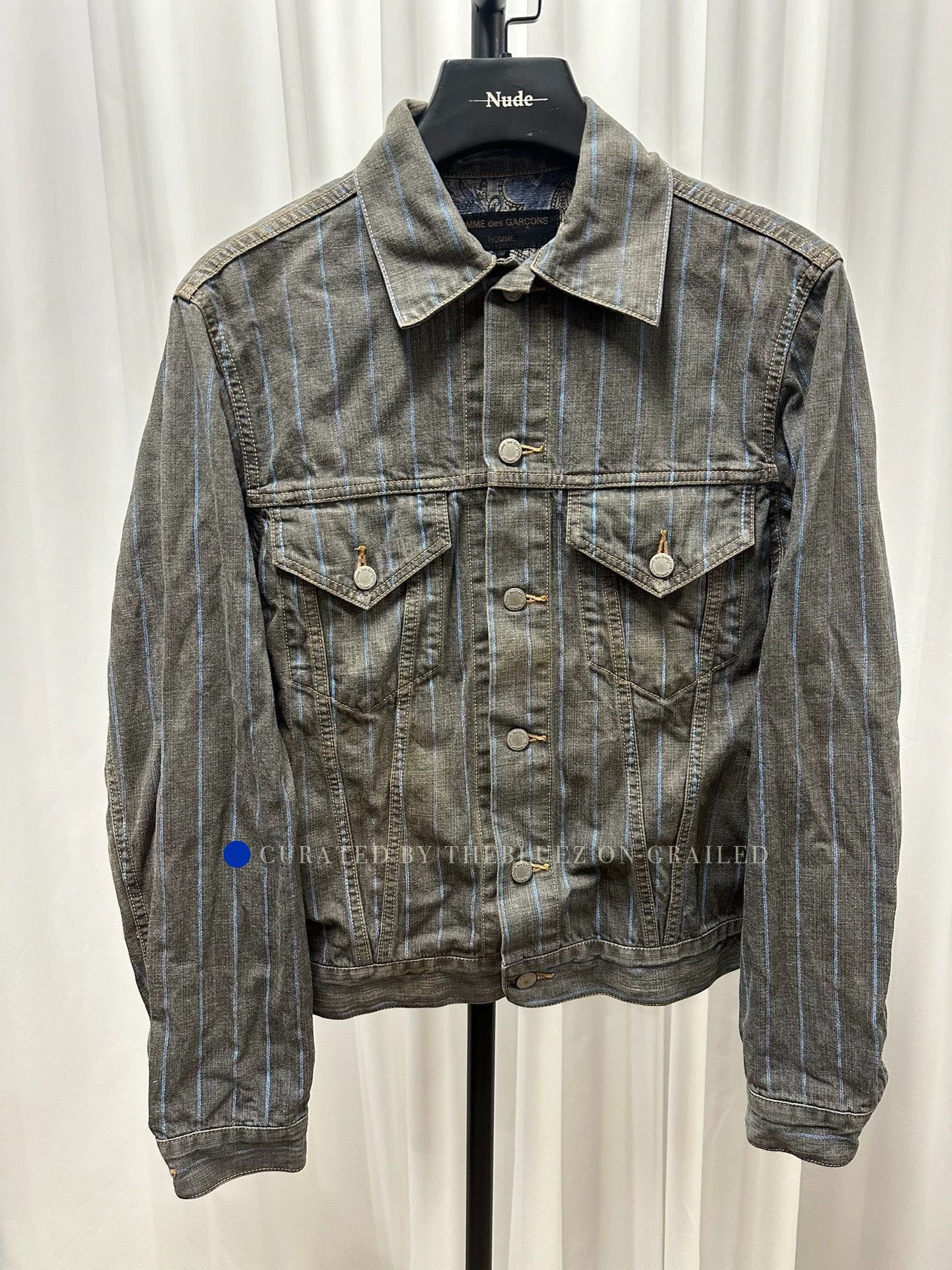 Comme des Garcons Striped Denim Jacket in Multi Color Size US M / EU 48-50 / 2 - 1 Thumbnail