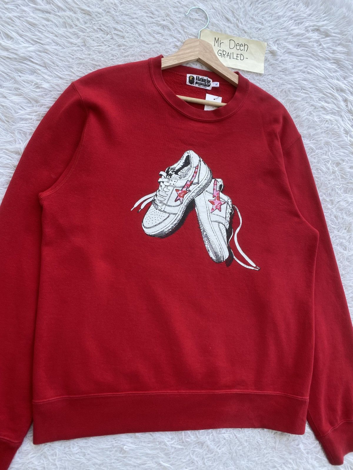 Bape Rare BAPE Camo Bapesta Crewneck Red Sweater Size US XL / EU 56 / 4 - 5 Thumbnail