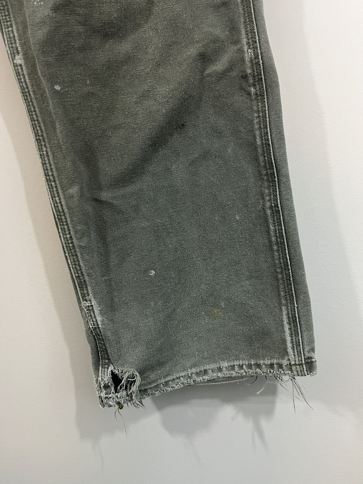 Carhartt Thrashed Sun Faded Olive Carpenter Pants Size US 33 - 6 Thumbnail