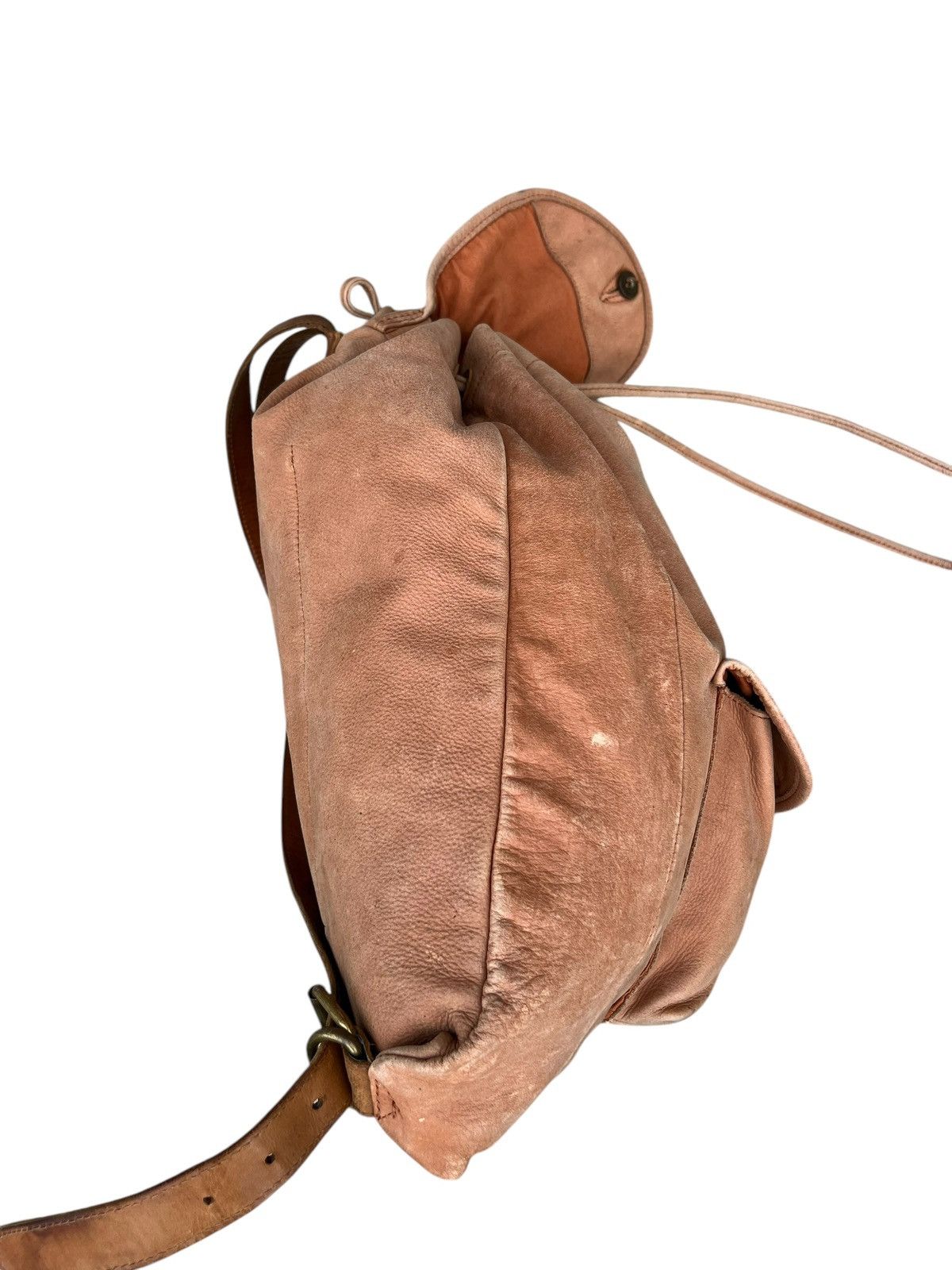 Leather Vintage COCARDE Japan Faded Patina Leather Backpack Bag Size ONE SIZE - 15 Thumbnail