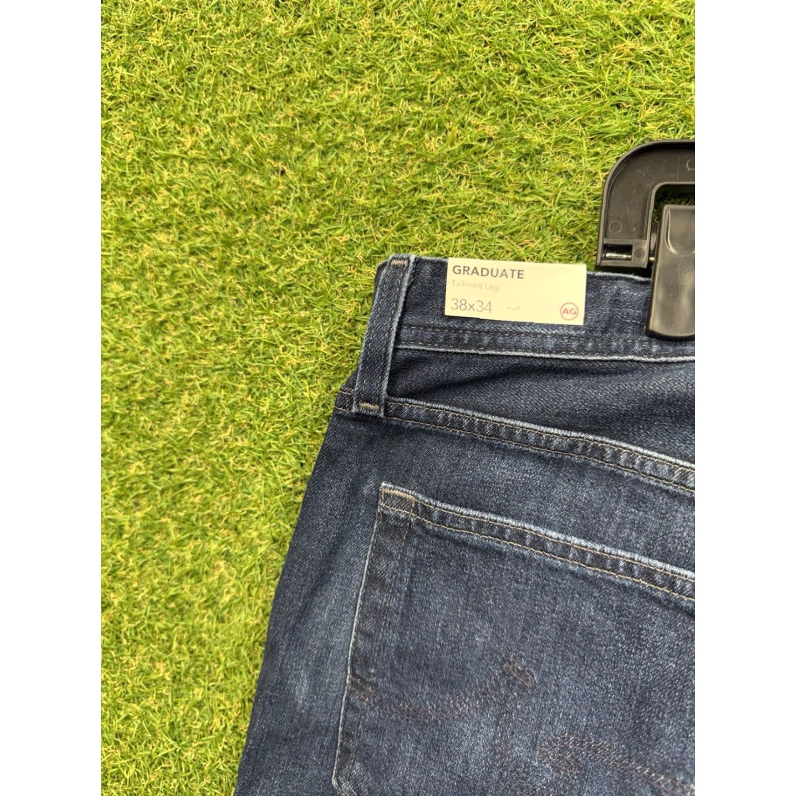 Denime Adriano Goldschmied Jeans Mens 38x34 Dark Wash Denim NWT Logo 5-Pocket Straight Relaxed Fit Blue Adult Mens Size US 38 / EU 54 - 5 Thumbnail