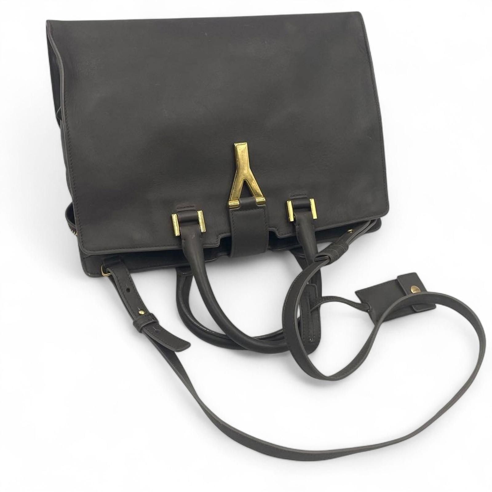 Saint Laurent Paris Saint Laurent - Black Leather Handbag Gold Hardware Size ONE SIZE - 2 Thumbnail