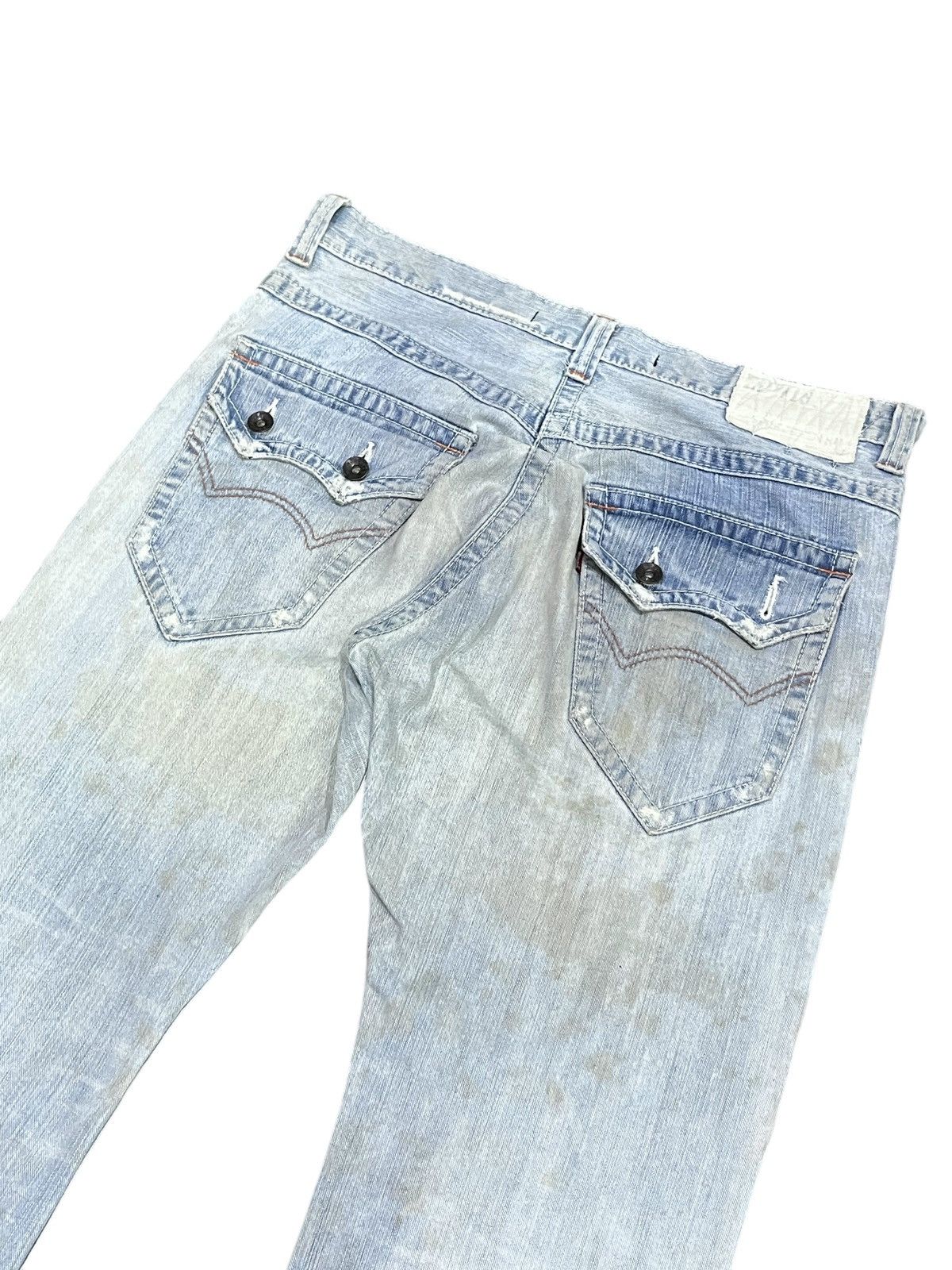 Edwin FYE🔥EDWIN 401XV Grunge Dirty Mudwash Off-Blue Flare Denim Size US 34 / EU 50 - 7 Thumbnail