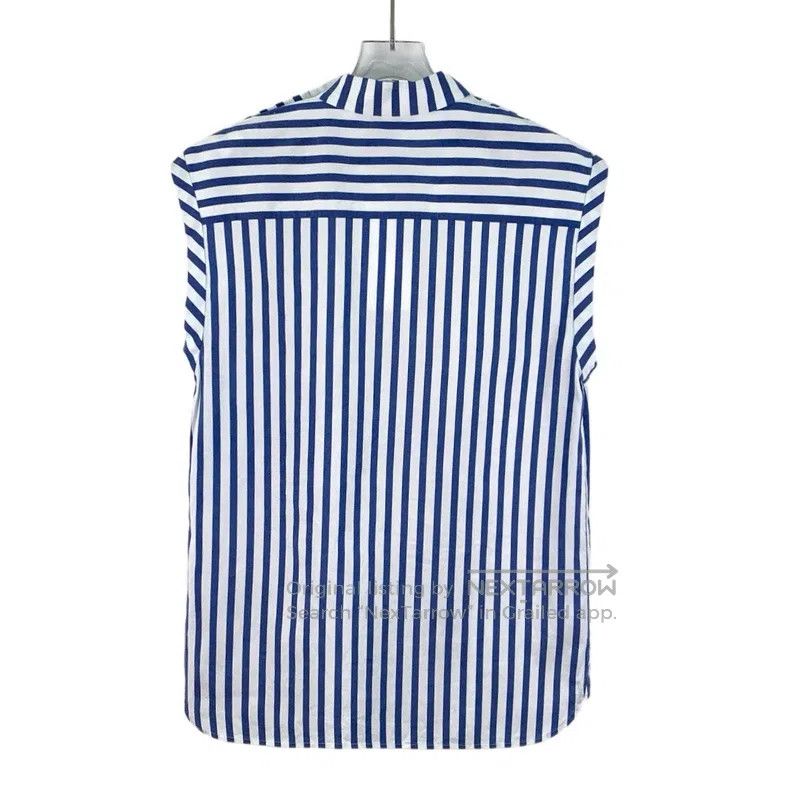 Louis Vuitton Louis Vuitton Blue buttoned striped cotton crewneck sleeve Size XS / US 0-2 / IT 36-38 - 2 Thumbnail
