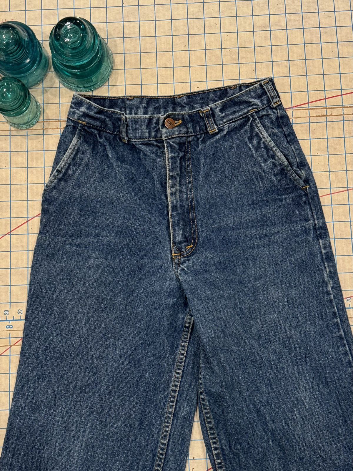 Vintage Vintage Seafarer 70’s Flair Wide Leg Jeans tagged 29 Blue Size US 29 - 5 Thumbnail