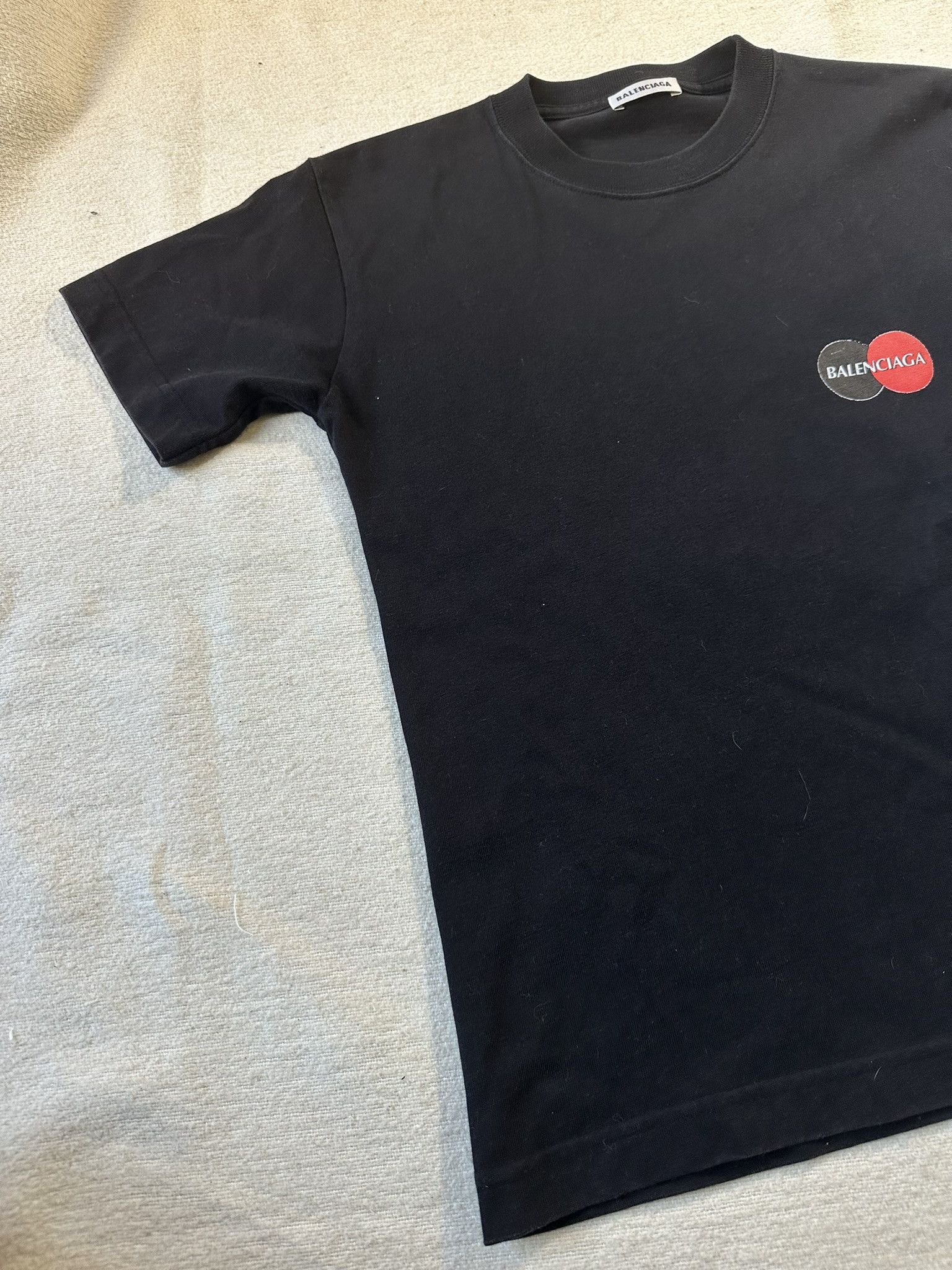 Balenciaga Balenciaga T-Shirt Mastercard Back Logo Print Black Size M / US 6-8 / IT 42-44 - 3 Thumbnail
