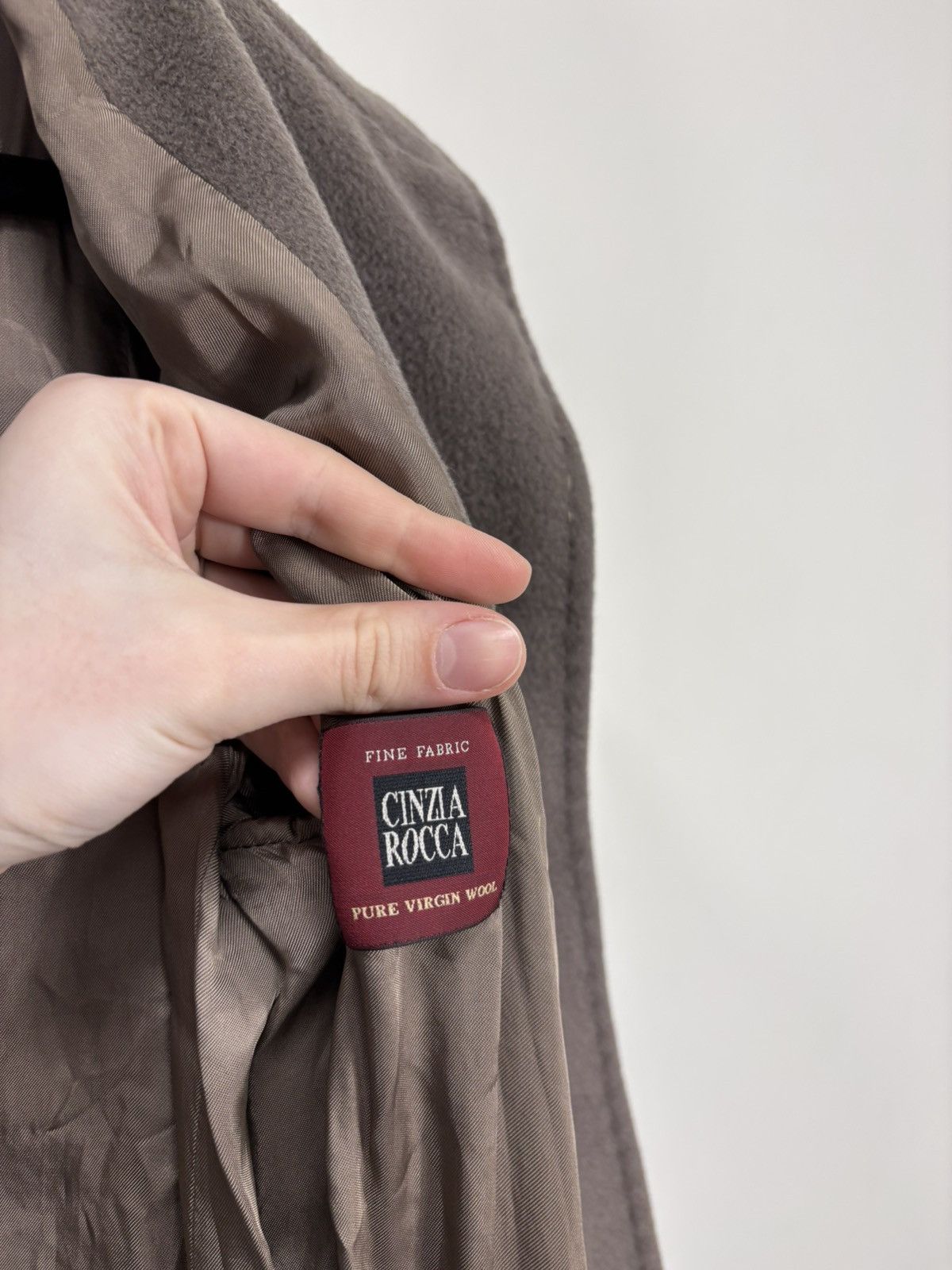 Cinzia Rocca Cinzia Rocca Women’s Taupe Virgin Wool Coat Stand Collar Size M / US 6-8 / IT 42-44 - 14 Thumbnail