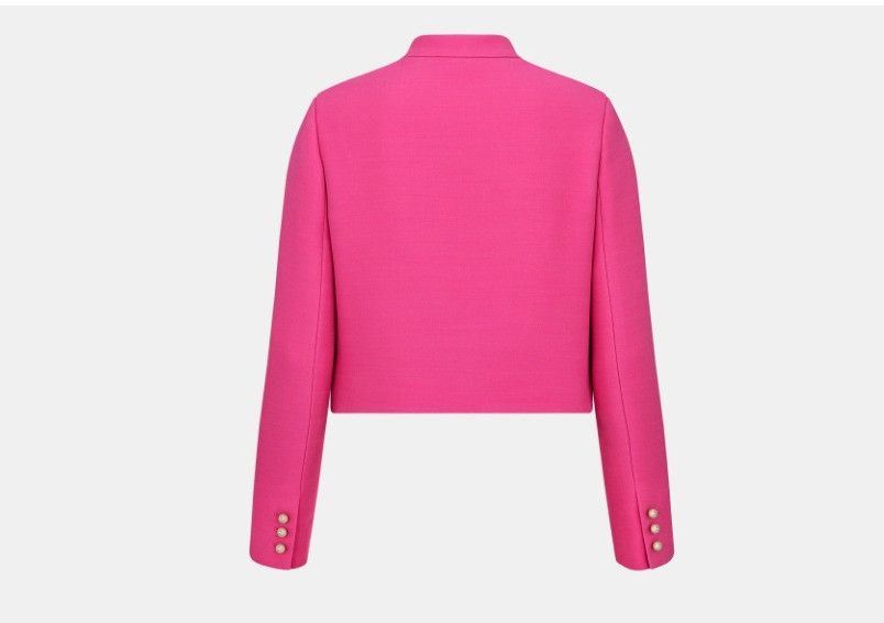 Dior o1w1db10325 411V66 Cropped Jacket in Passion Pink Size M / US 6-8 / IT 42-44 - 2 Thumbnail