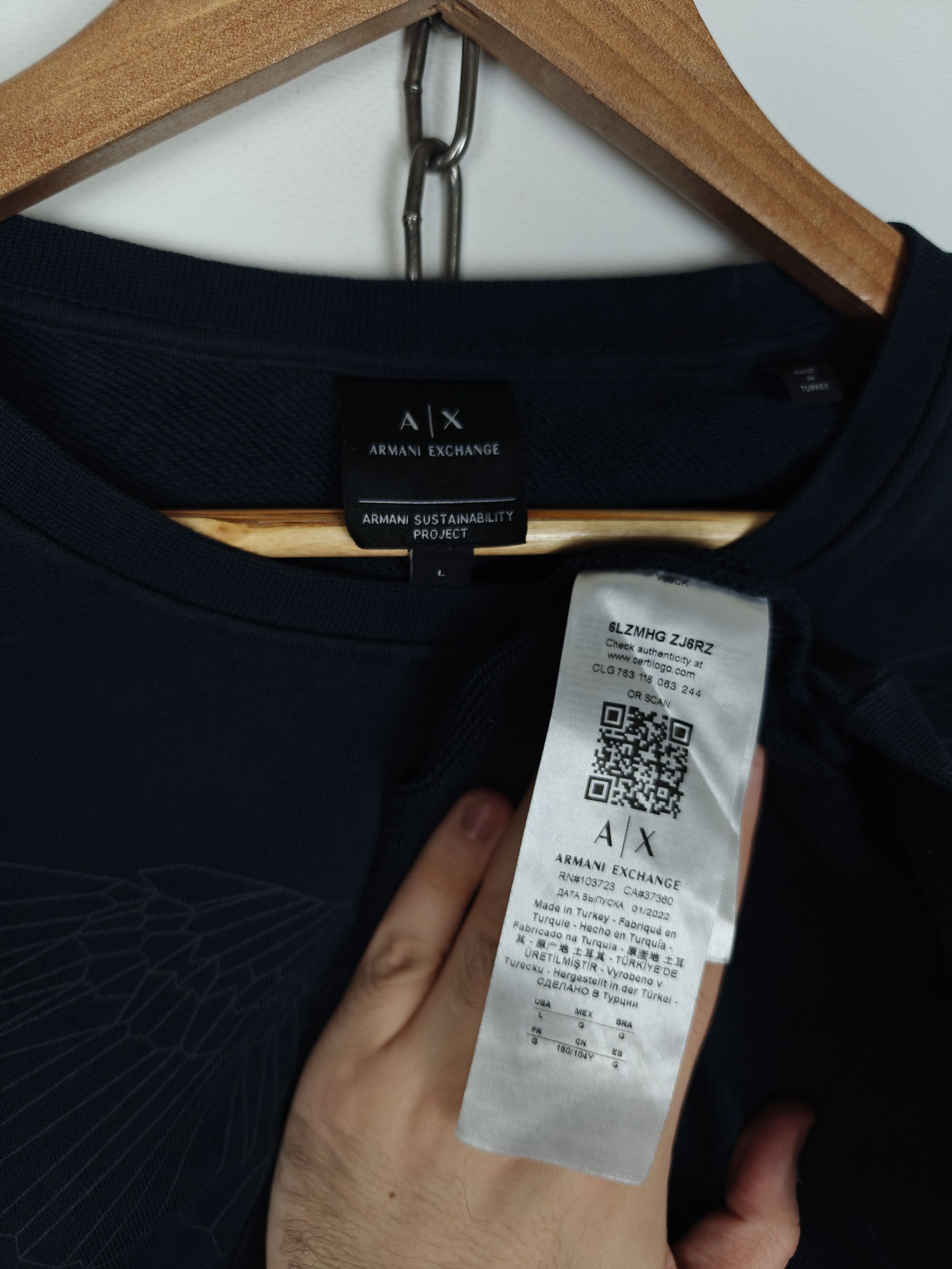 Armani Armani Exchange Sweatshirt Center Eagle Logo Crewneck size L Size US L / EU 52-54 / 3 - 7 Thumbnail