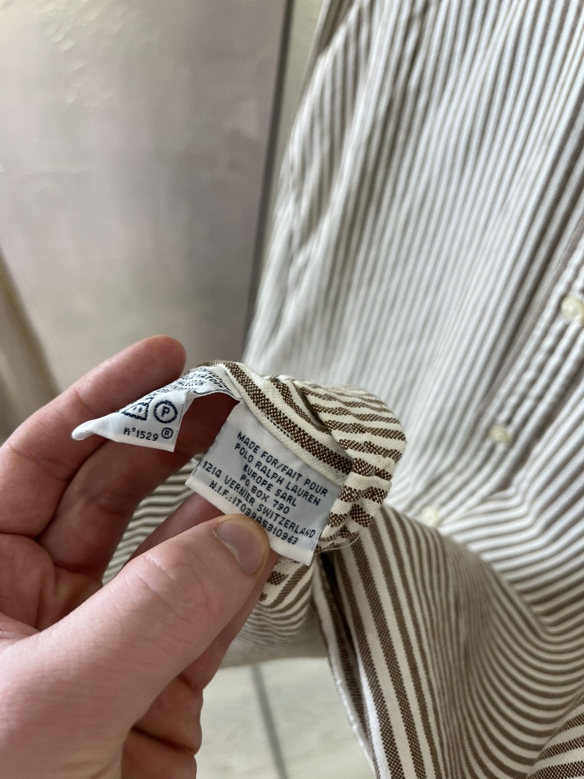 Polo Ralph Lauren Polo Ralph Lauren Slim Fit Brown Striped Oxford Shirt Size US XL / EU 56 / 4 - 10 Thumbnail