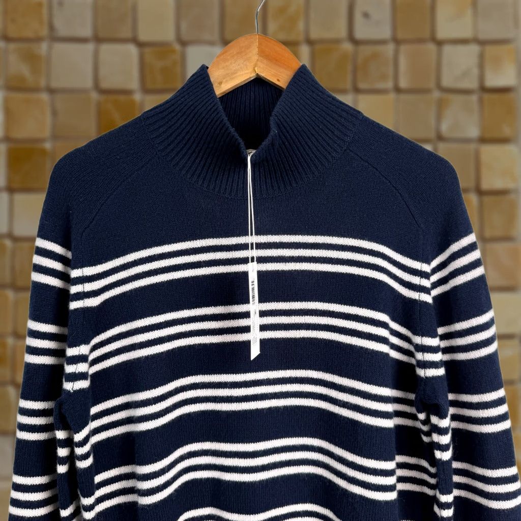 Rebecca Taylor Rebecca Taylor Women's Sweater Merino Wool Turtleneck Striped Navy Size M NWT Size M / US 6-8 / IT 42-44 - 1 Thumbnail