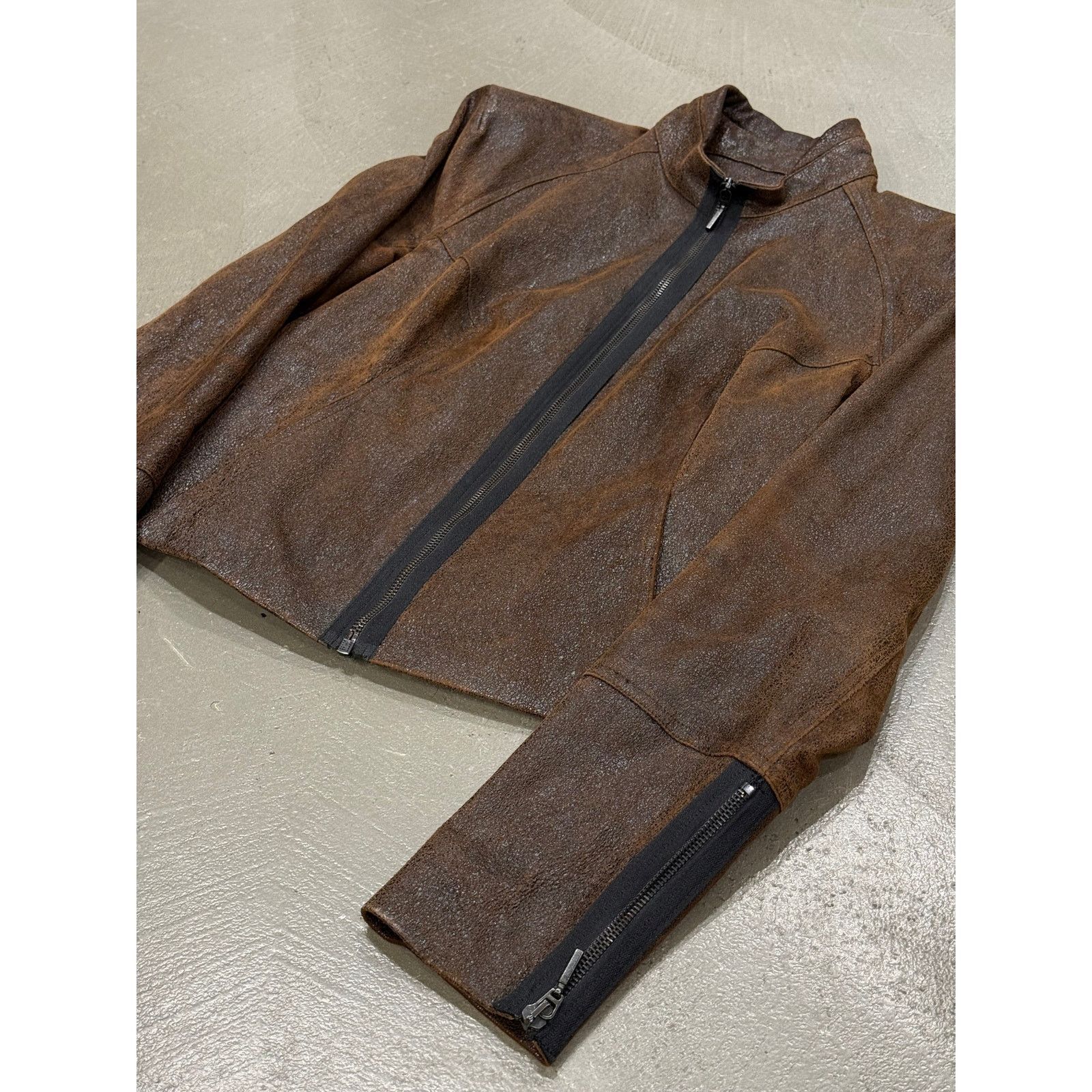 plein sud 2000s Plein Sud distressed leather jacket Size US XS / EU 42 / 0 - 4 Thumbnail