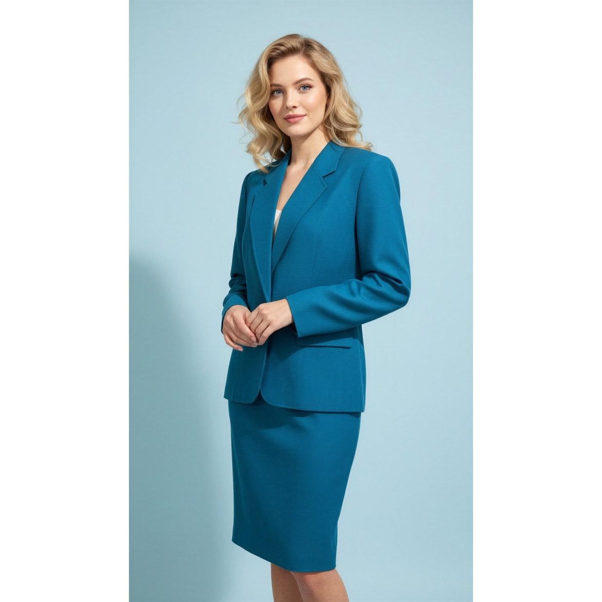 Pendleton Pendleton Skirt Suit Teal Blue Green Blazer & Pencil Skirt Size XL / US 12-14 / IT 48-50 - 1 Thumbnail