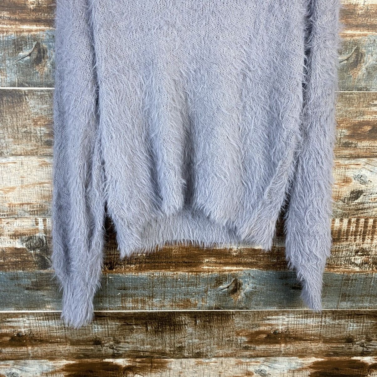 Japanese Brand DL Saltanse Gray shaggy fur Mohair Knitwear #C1096 Size M / US 6-8 / IT 42-44 - 14 Thumbnail