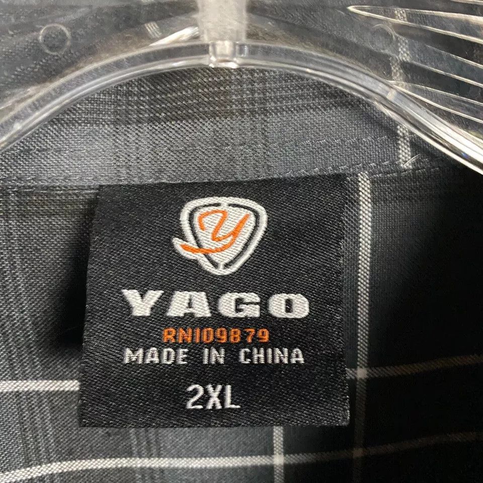 Other Yago Button Up Shirt Men's 2XL Plaid Gray Adults XXL Size US XXL / EU 58 / 5 - 2 Thumbnail