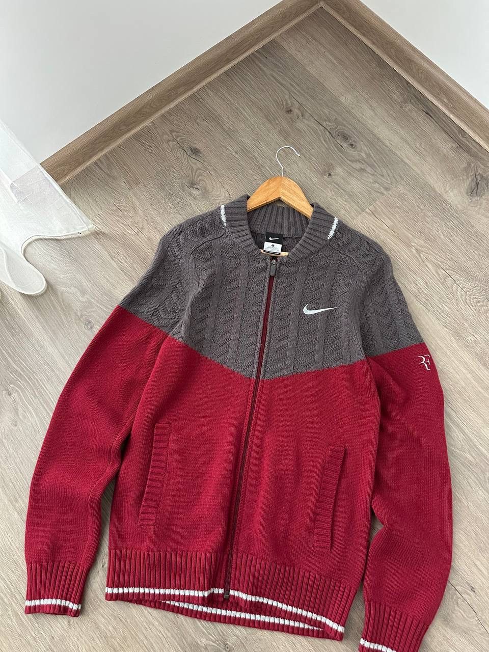 Nike × Vintage Vintage Nike Premier Roger Federer Team Red Sweater Size US S / EU 44-46 / 1 - 2 Thumbnail