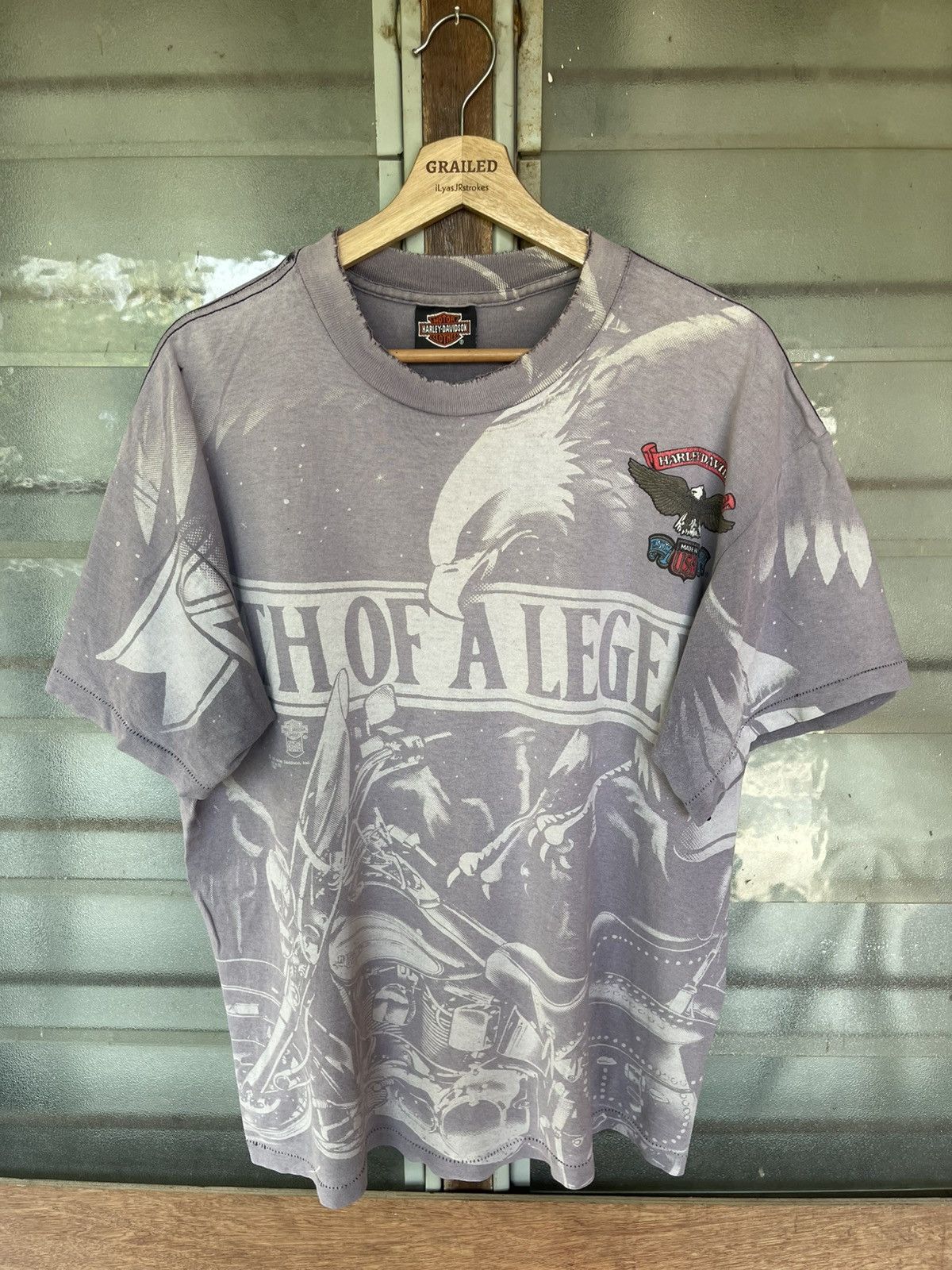 Harley Davidson Thrashed Vintage 1991 Harley Davidson OVP Sun Faded Tee Size US XL / EU 56 / 4 - 1 Thumbnail