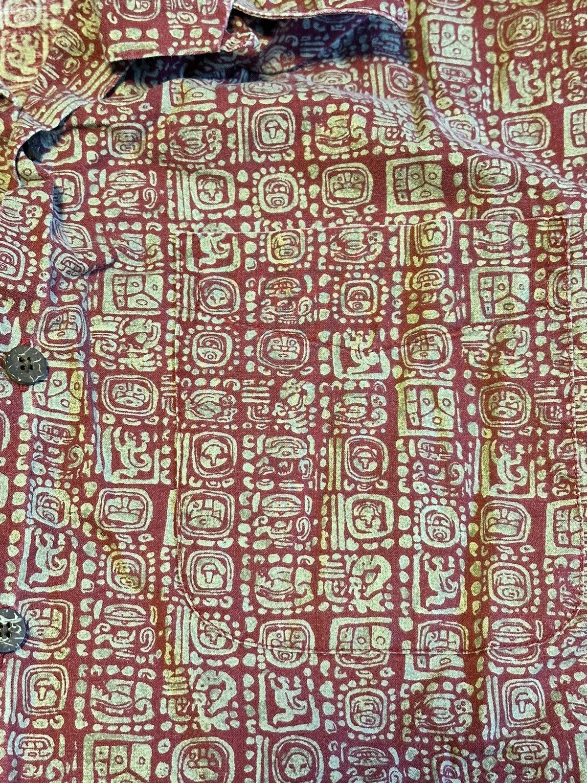 L.L. Bean Vintage 90s LL Bean Large Tall Mayan Camp Hawaiian shirt Size US L / EU 52-54 / 3 - 2 Thumbnail