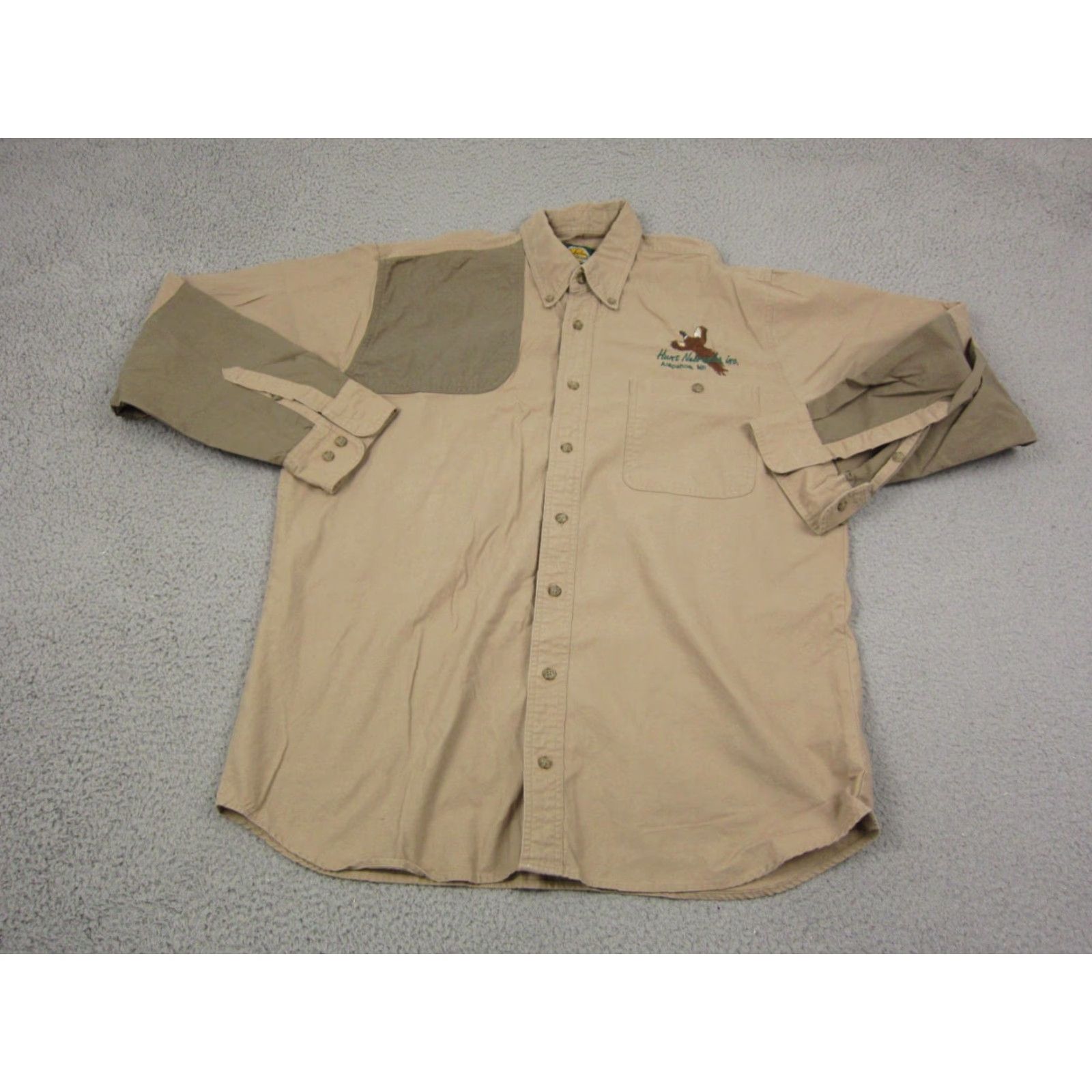 Vintage Cabela's Shirt Men XLT Button-Up Long Sleeve Collared Brown Tan Canvas Cotton 90s Size US XL / EU 56 / 4 - 2 Thumbnail