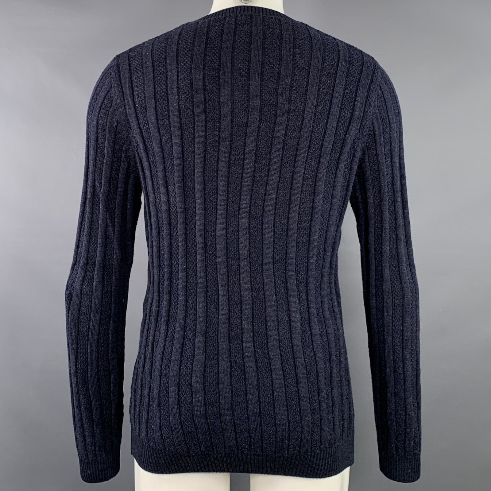 Other Size M Navy Cable Knit Merino Wool V-Neck Pullover Size US M / EU 48-50 / 2 - 3 Thumbnail