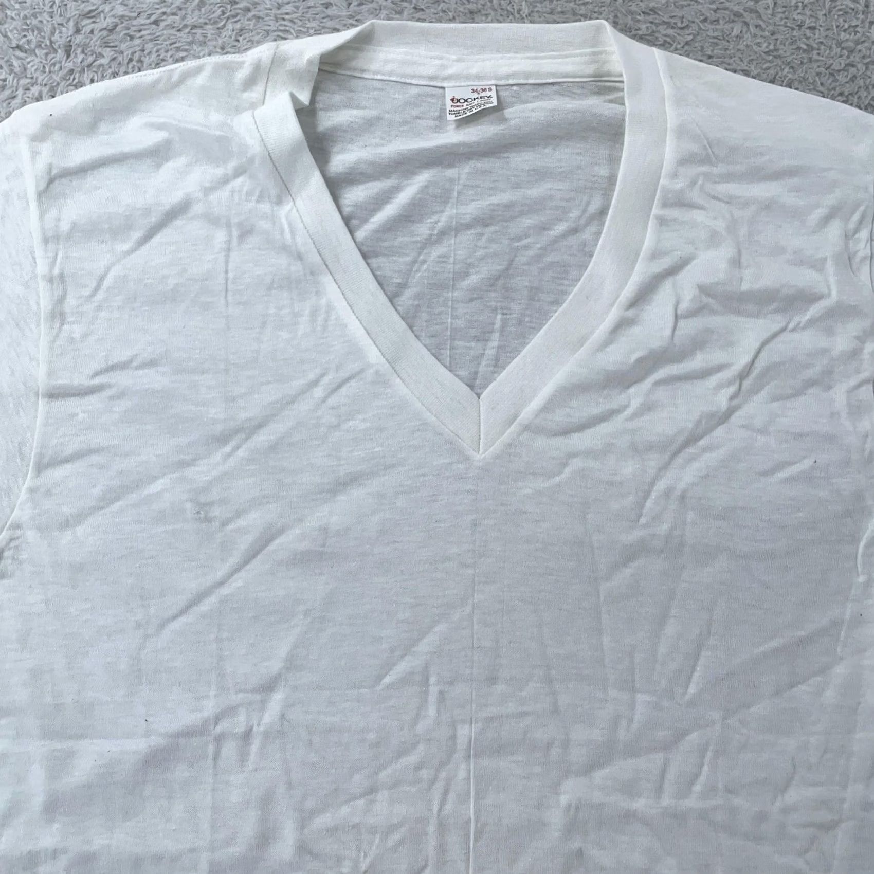 Jockey VINTAGE Jockey White Shirt Mens XS Undershirt Power Knit Short Sleeve Tee V-Neck 80s Size US XS / EU 42 / 0 - 2 Thumbnail
