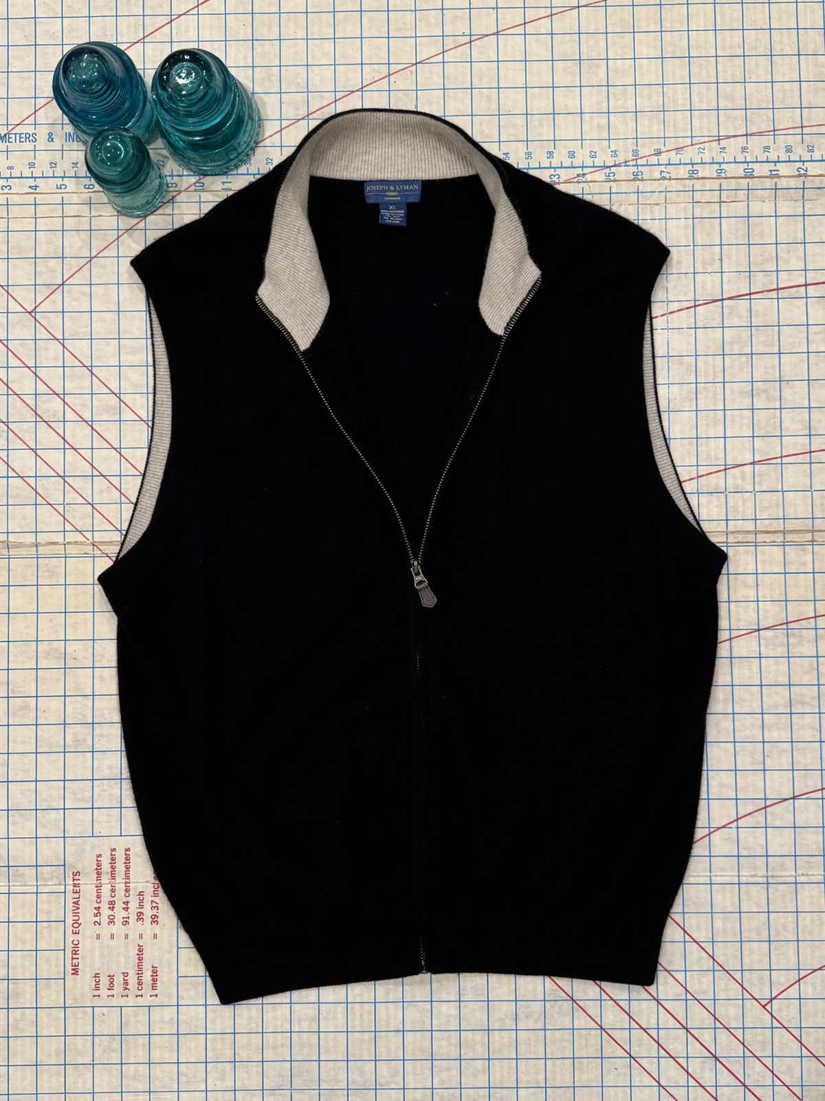 Joseph & Lyman Joseph & Lyman 100% Cashmere Full Zip Sweater Vest Mens XL Size US XL / EU 56 / 4 - 3 Thumbnail