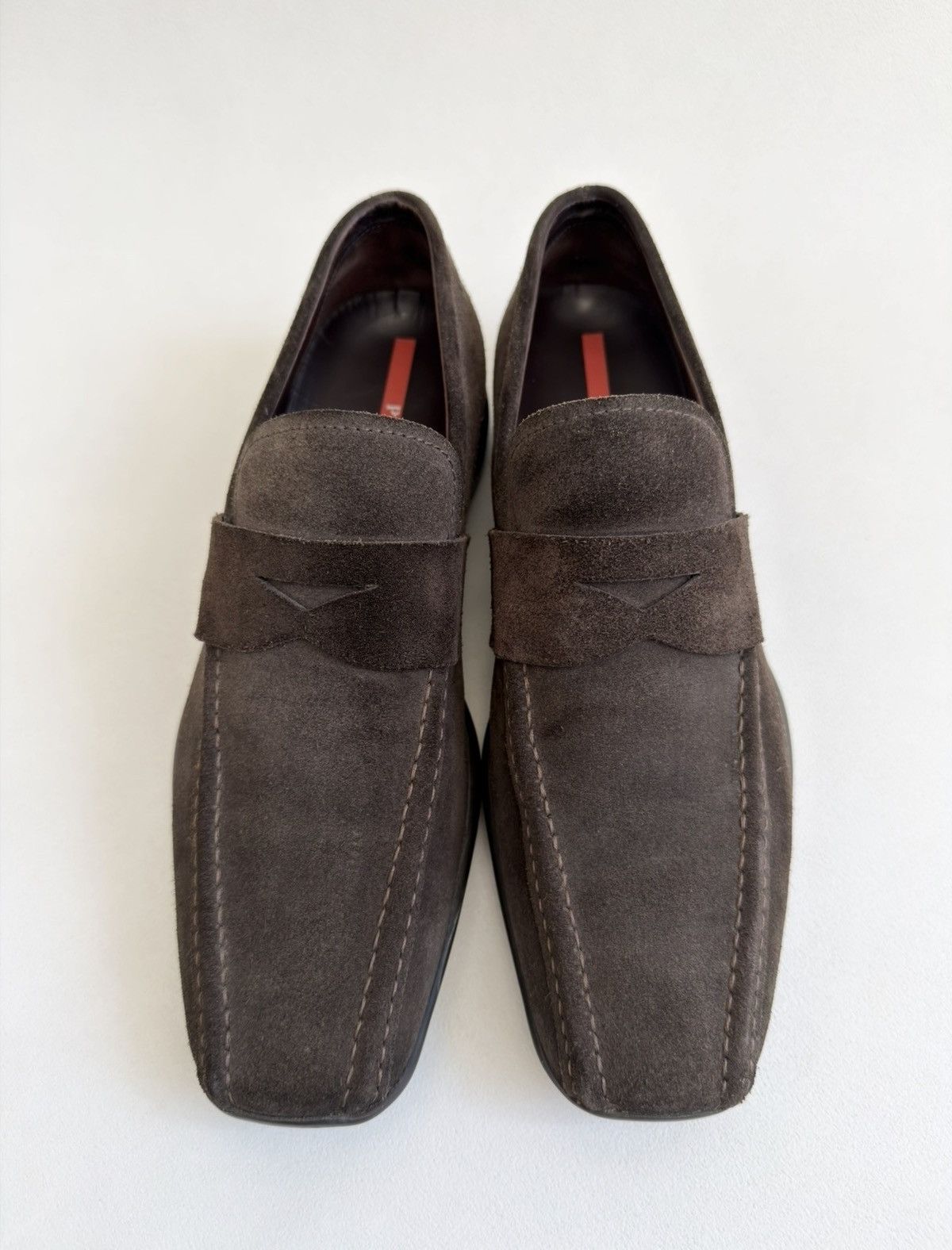 Prada Brown Suede ‘Square Toe’ Loafers Size US 8 / EU 41 - 1 Thumbnail