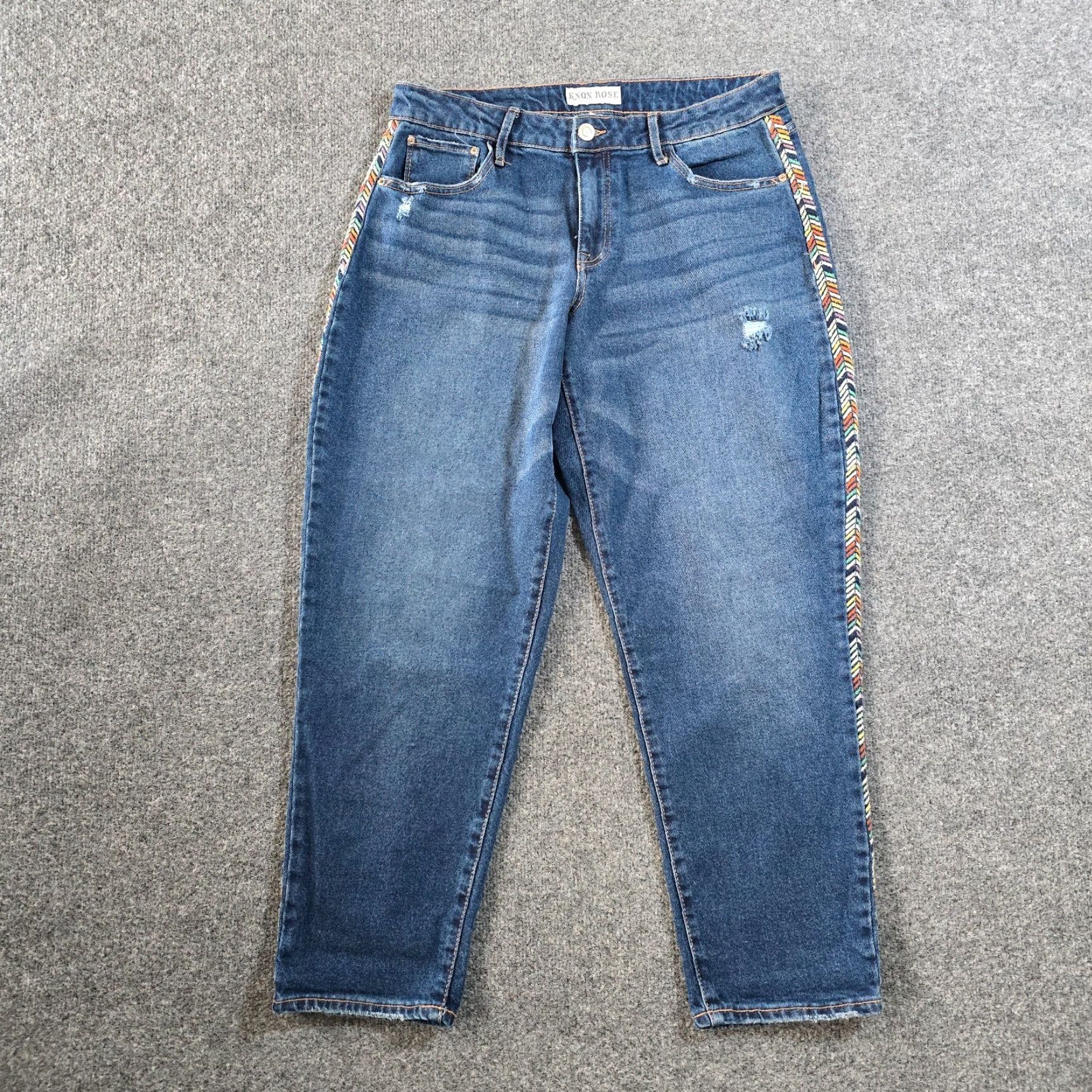 Vintage VINTAGE Knox Rose Jeans Womens Size 10 Blue Embroidered Tapered Bohemian Denim Jeans Womens 10 Blues Embroidered Zipper Size 32" / US 10 / IT 46 - 2 Thumbnail