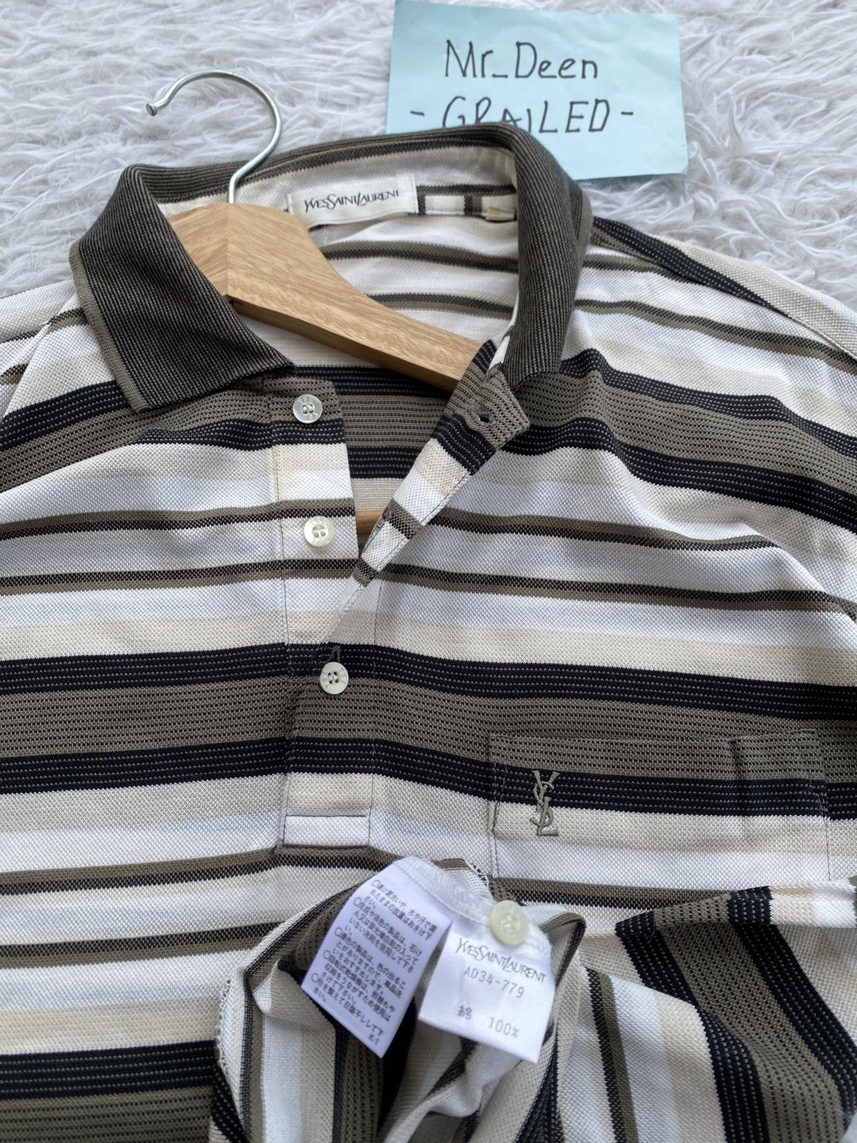 Yves Saint Laurent Rare Vintage YSL Yves Saint Laurent Small Spellout Shirt Size US M / EU 48-50 / 2 - 11 Thumbnail