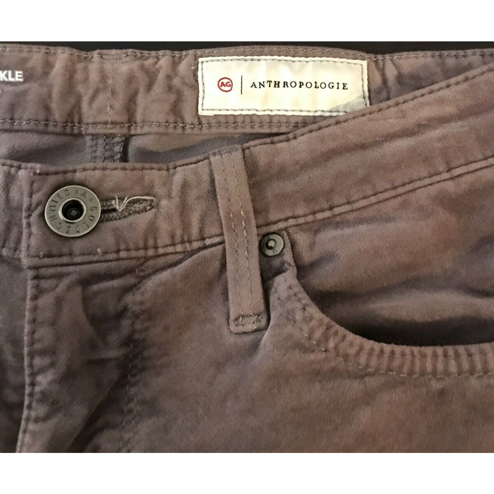 Anthropologie Anthropologie AG Adriano Goldschmied The Stevie Slim Brown Size 25" / US 0 / IT 36 - 3 Thumbnail