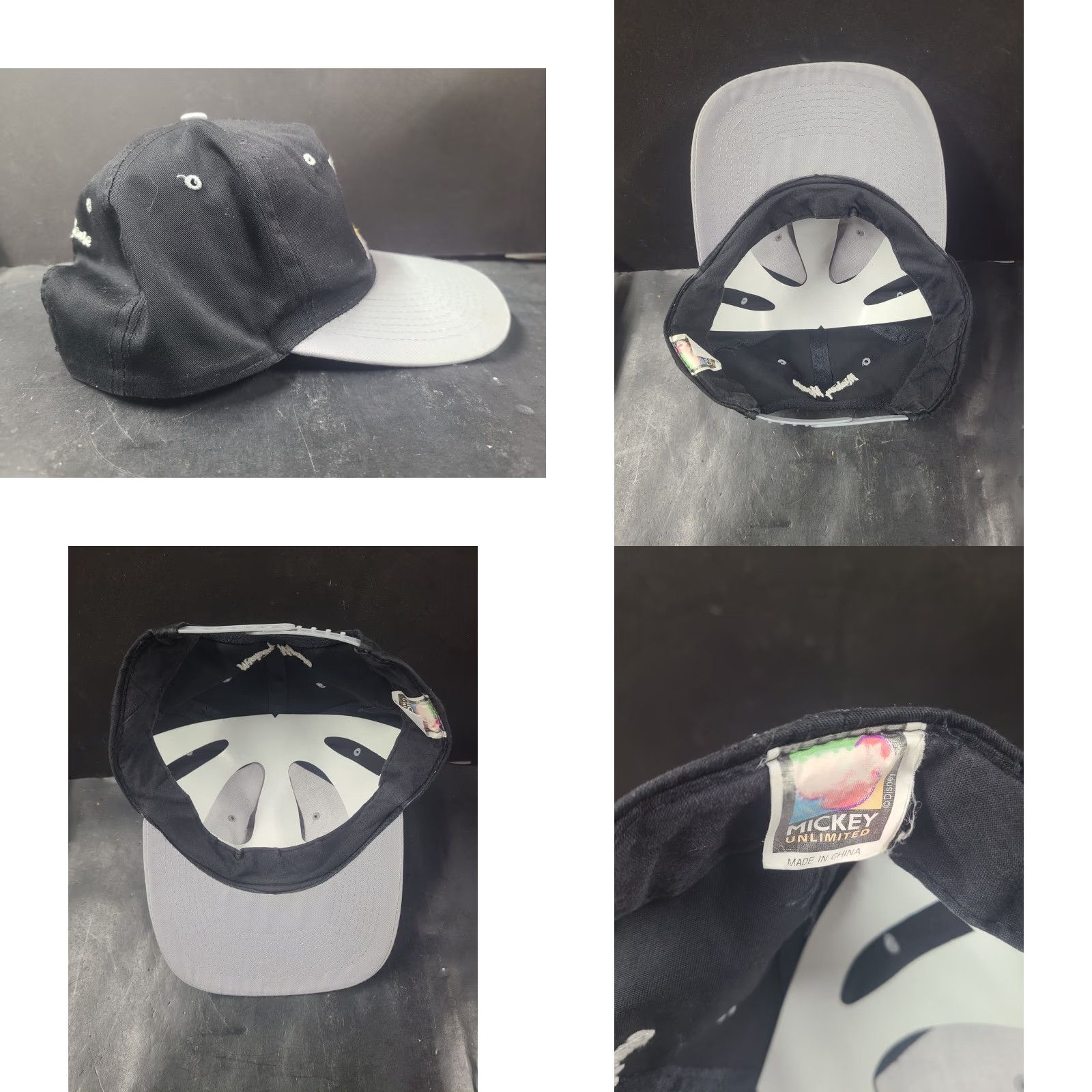 Disney Disney Mickey Mouse Snapback Cap Hat Vintage UnLimited - Black Cotton Knit, Solid, 90s Cartoon Mens Hat Size ONE SIZE - 8 Thumbnail