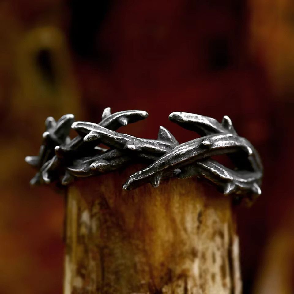 Jewelry Crown Thorns Olive Branch Ring Size ONE SIZE - 3 Thumbnail