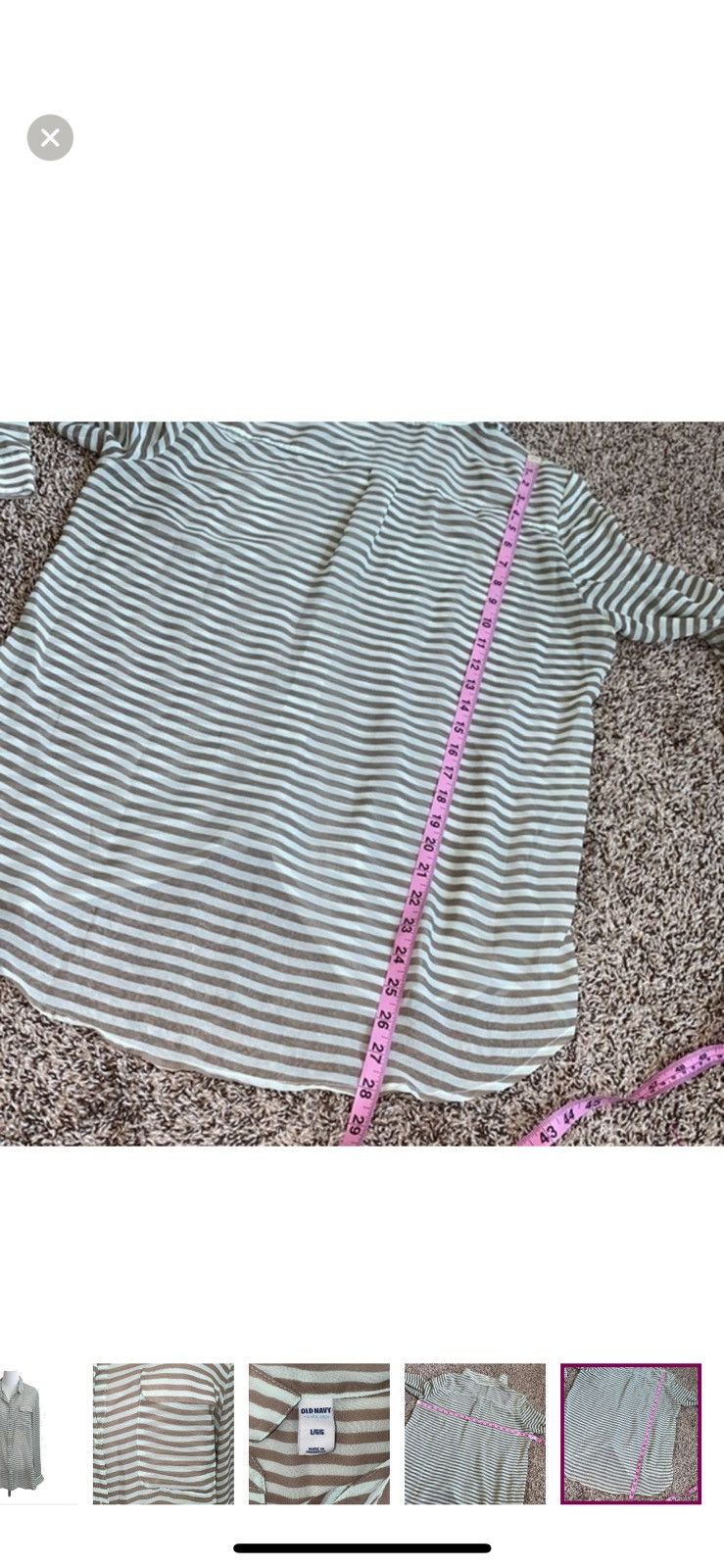 Old Navy Old navy large striped button up blouse Size L / US 10 / IT 46 - 4 Thumbnail