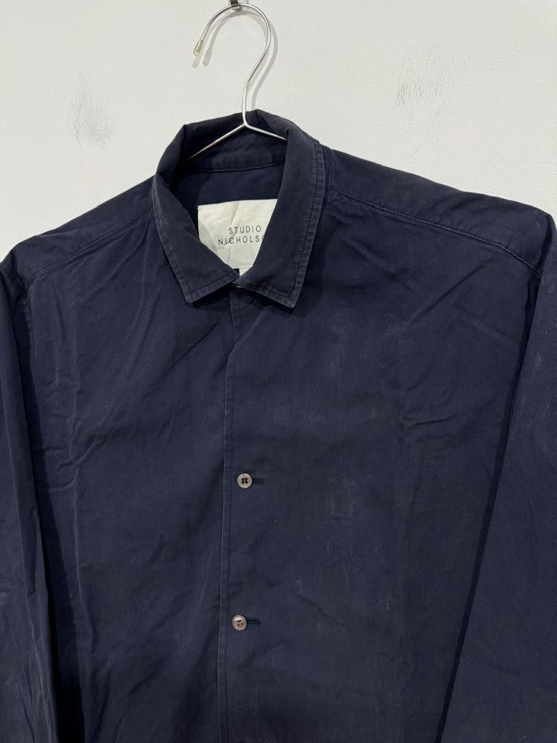 Studio Nicholson Studio Nicholson Soft Twill Shirting Dark Navy Size US S / EU 44-46 / 1 - 2 Thumbnail