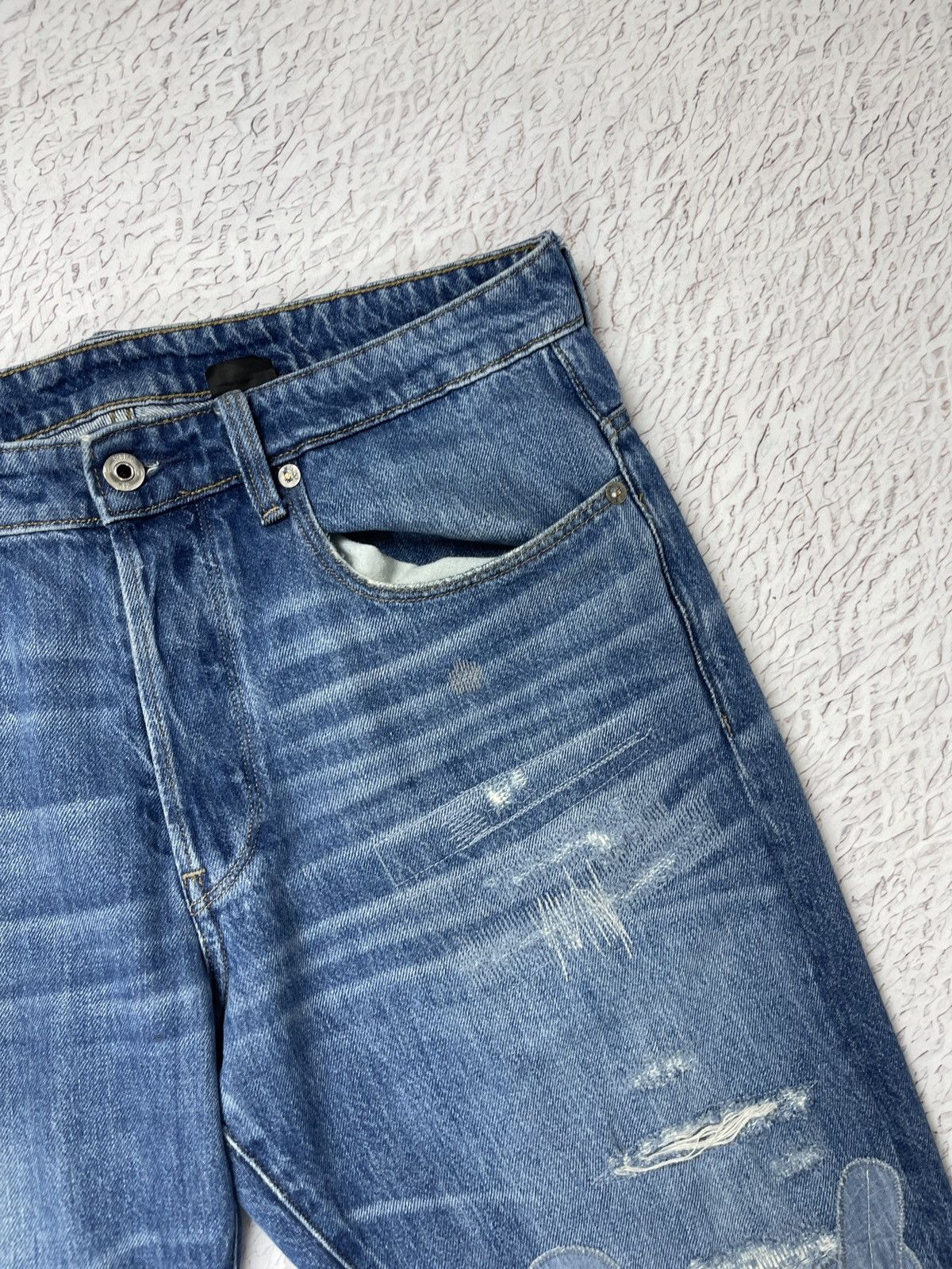 G-Star G-Star Raw Straight Tapered distressed denim jeans pants Size US 32 / EU 48 - 8 Thumbnail
