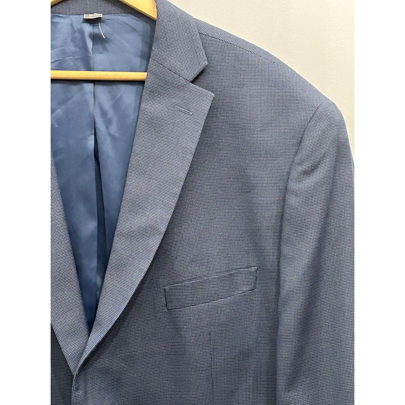 Michael Kors Michael Kors Men’s Light Blue Checked Blazer Sport Coat 52R Size 52R - 2 Thumbnail