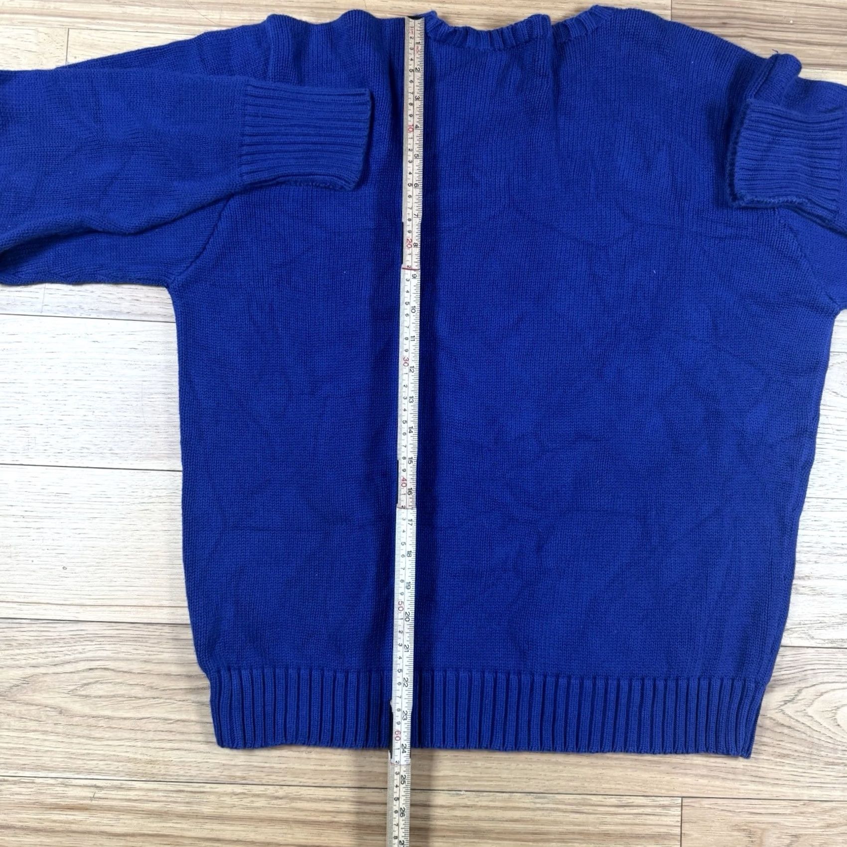 Ralph Lauren VINTAGE Polo Ralph Lauren Sweater Mens Large Crewneck Cinched Blue 90s Golf Pullover Leather Size US L / EU 52-54 / 3 - 6 Thumbnail