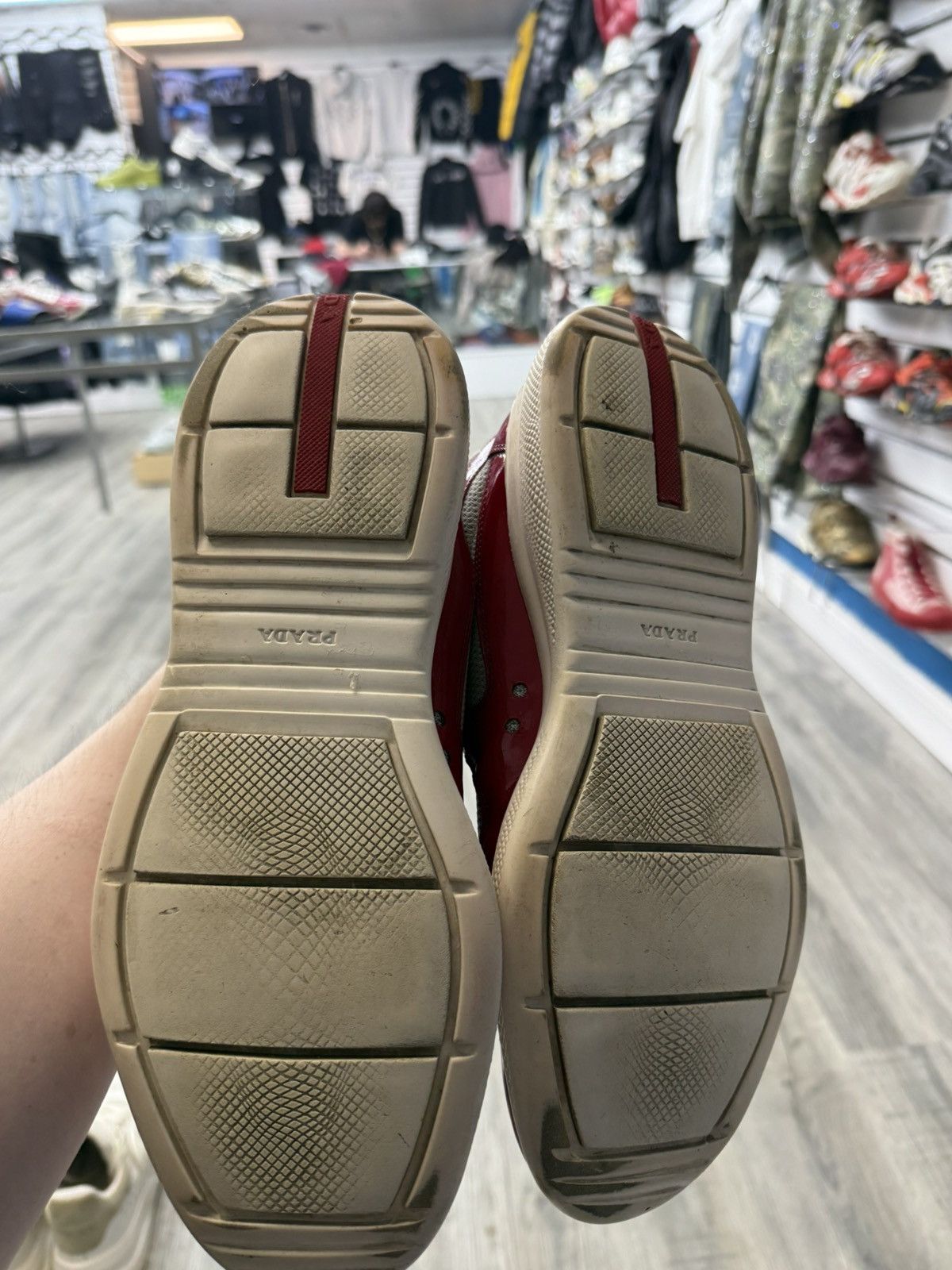 Prada Prada Cup Sneakers - Red / Grey Size US 9 / EU 42 - 4 Thumbnail