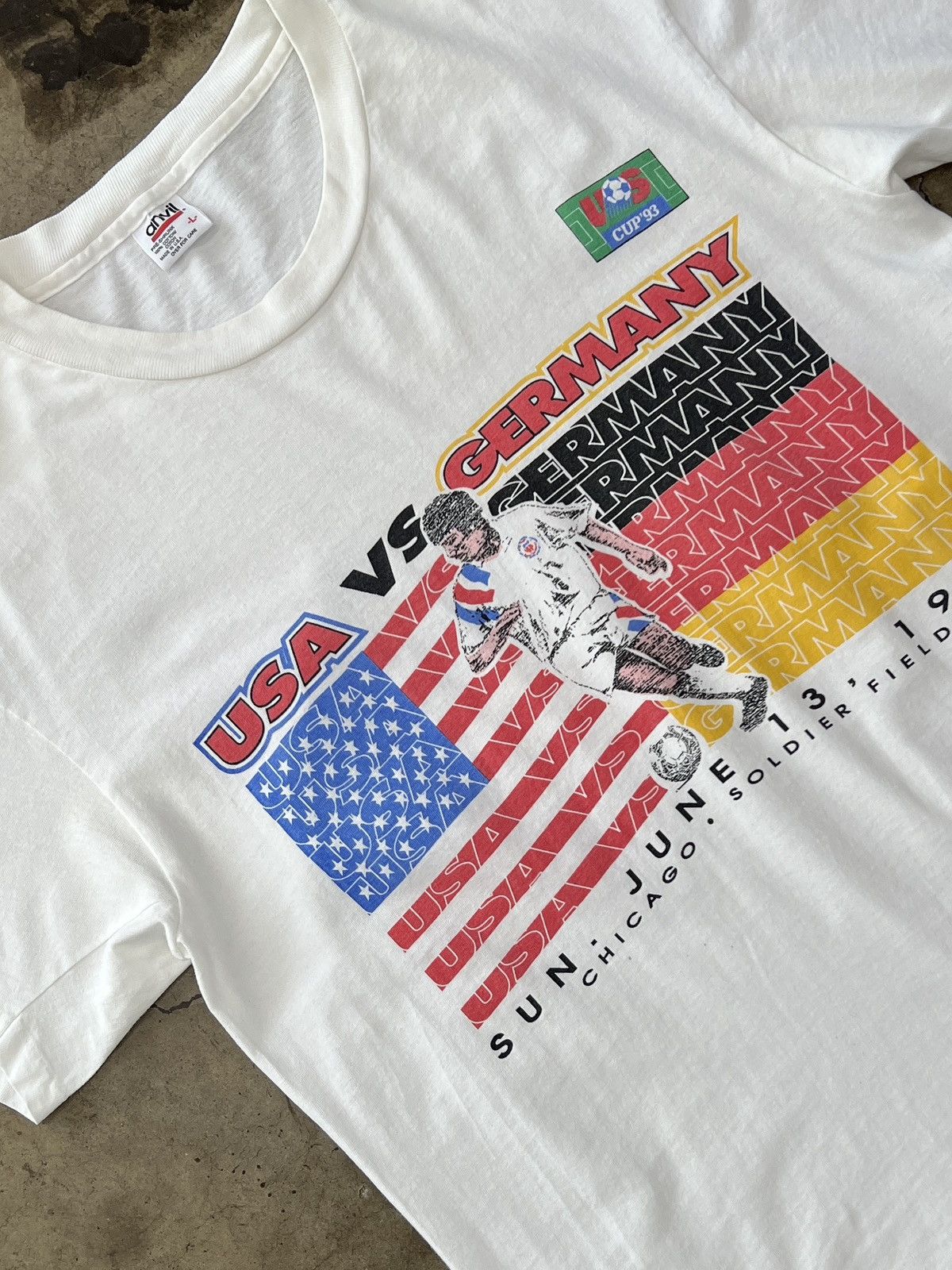 Vintage Vintage 1993 World Cup USA Germany Soccer Tee Large Size US L / EU 52-54 / 3 - 1 Thumbnail