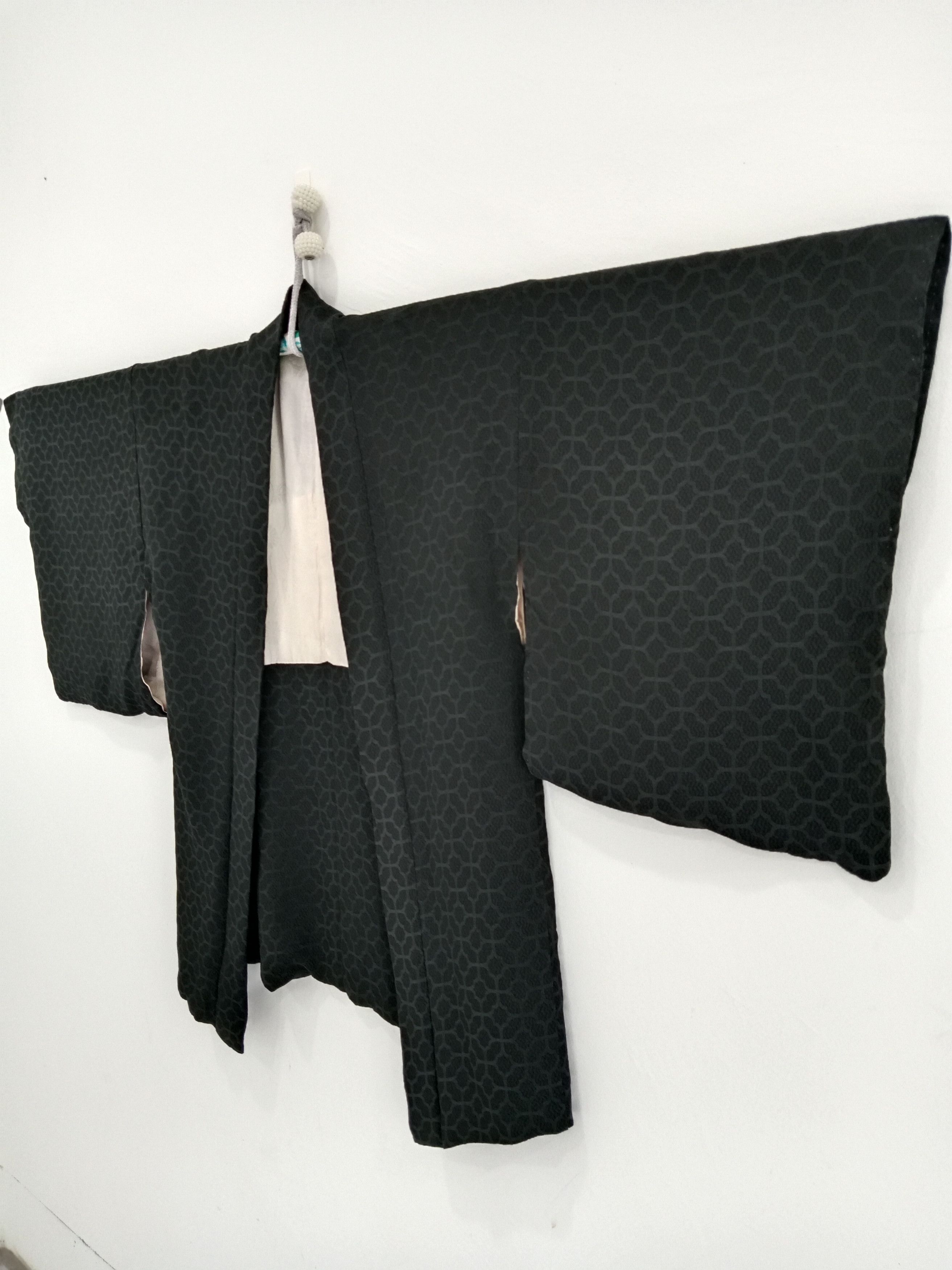 Japanese Brand Vintage Black Silk Haori Kimono Japanese Traditional Wear Size US L / EU 52-54 / 3 - 3 Thumbnail