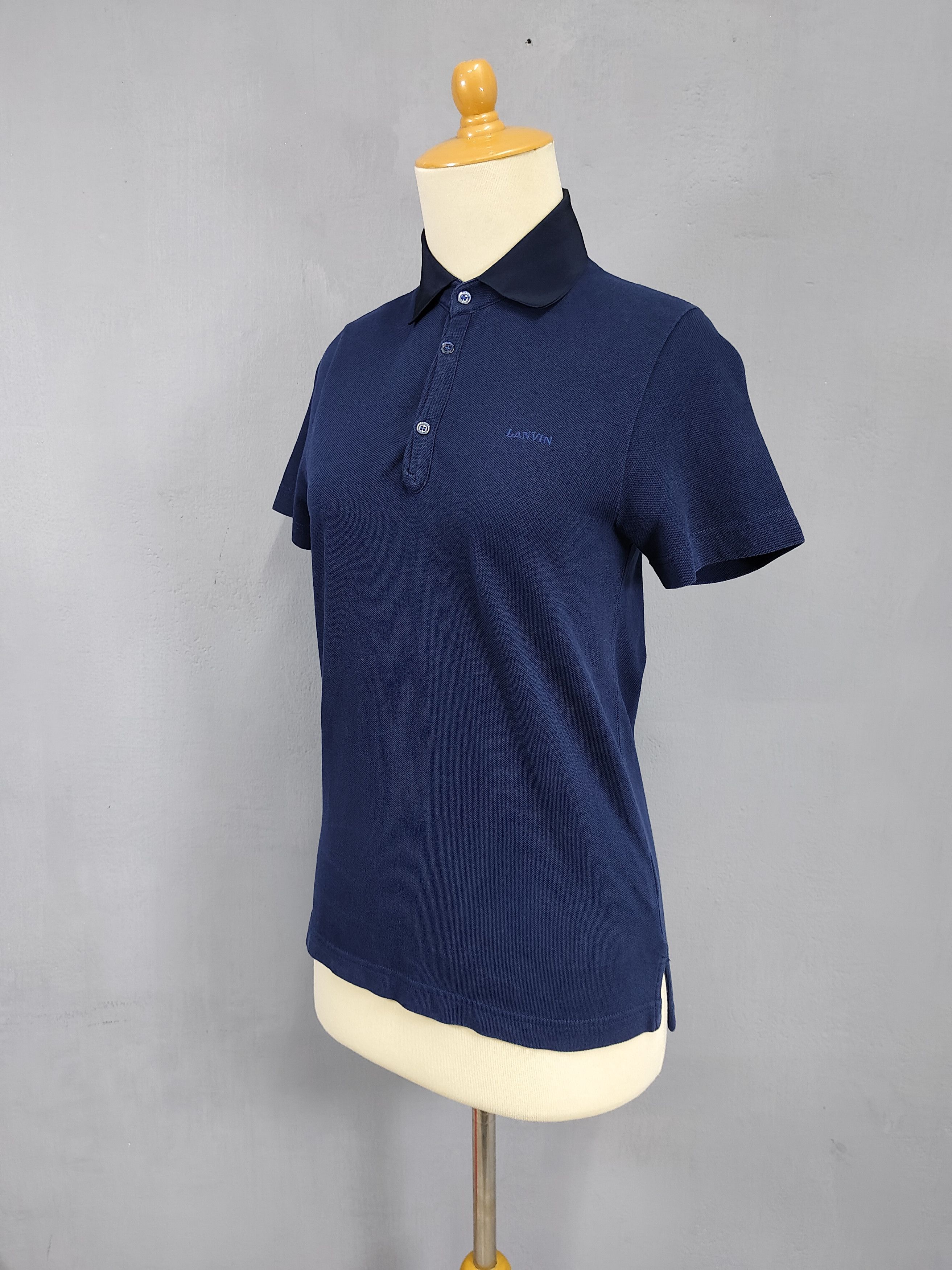 Lanvin Lanvin🇫🇷Minimalist Embroidered Logo Contrast Collar Polos Size S / US 4 / IT 40 - 8 Thumbnail