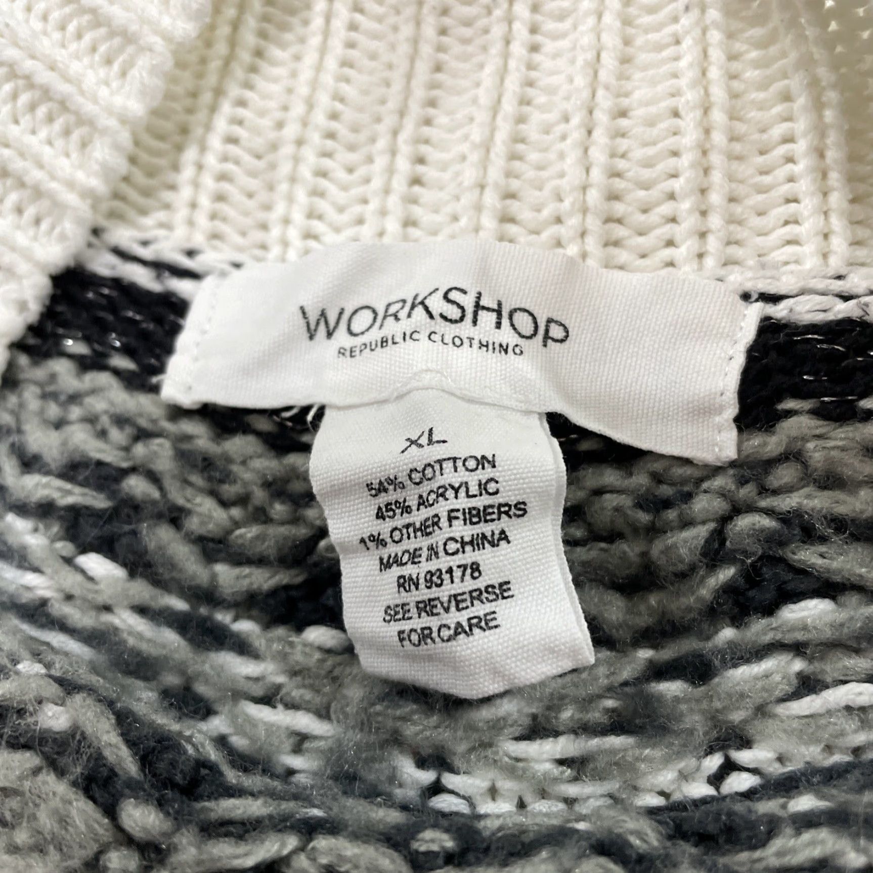 Vintage VINTAGE WORKSHOP Republic Clothing Sweater XL FairIsle Nordic Blue White Knit Jumper XL Size XL / US 12-14 / IT 48-50 - 5 Thumbnail