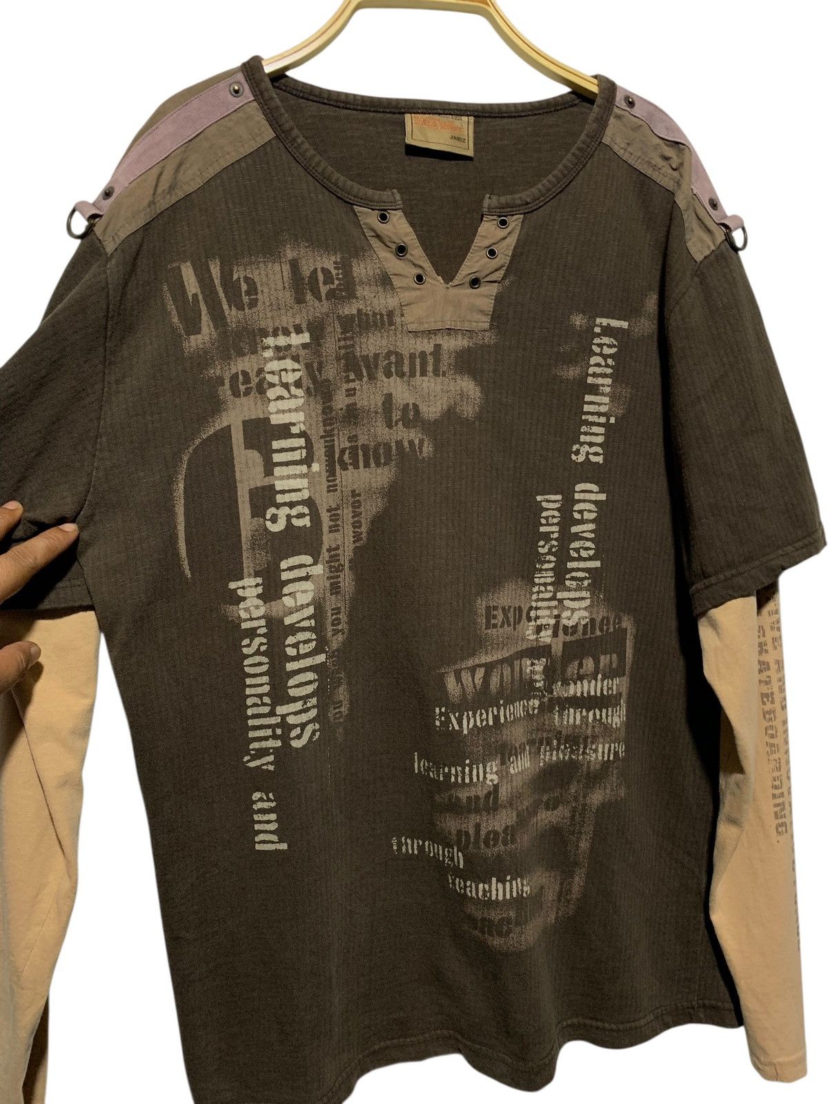 20471120 Y2k Jabez skateboarding poem double layer longsleeve tee Size US M / EU 48-50 / 2 - 6 Thumbnail