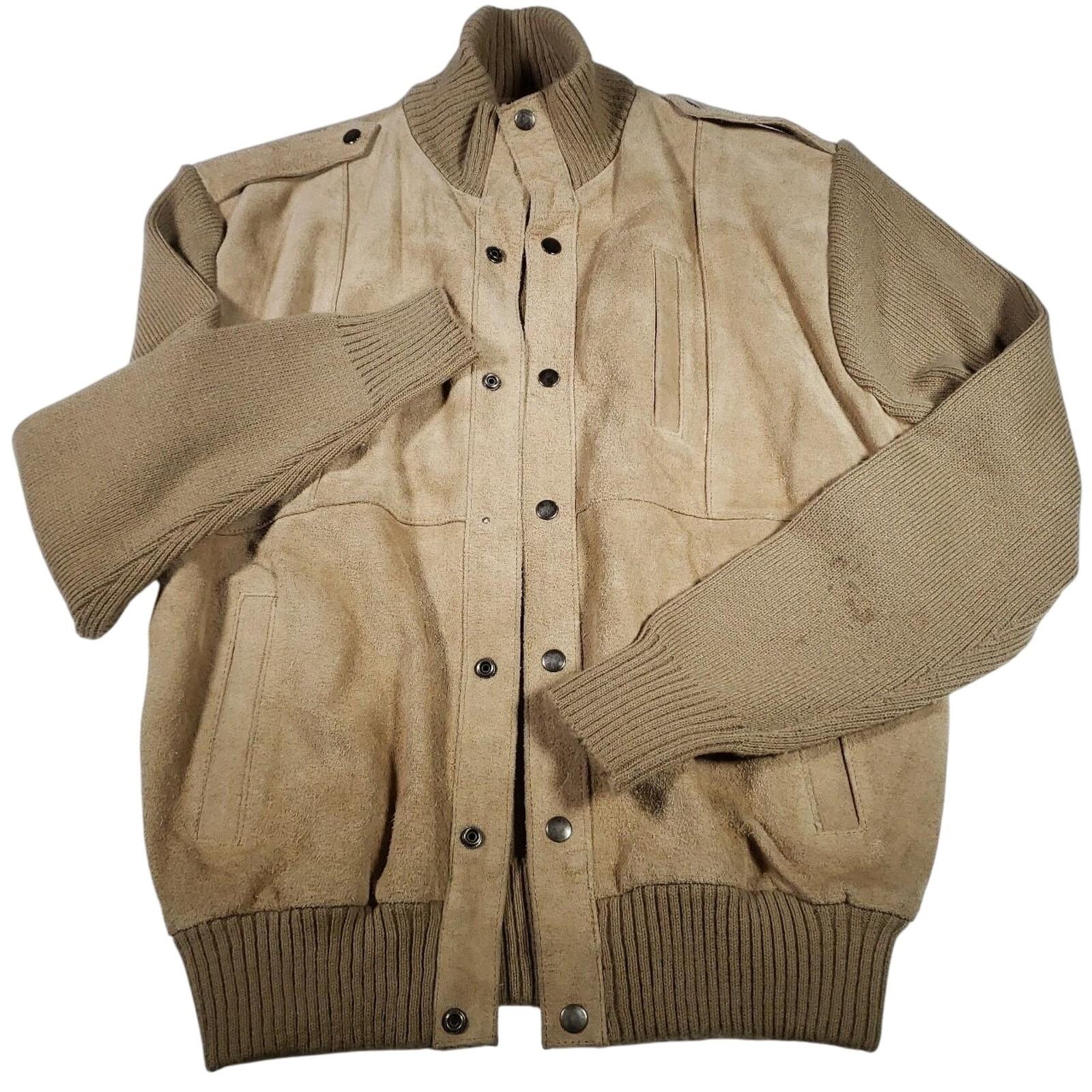 Vintage 60s Burdines Florida Leather Varsity Jacket Knit Size XL Size US XL / EU 56 / 4 - 1 Thumbnail