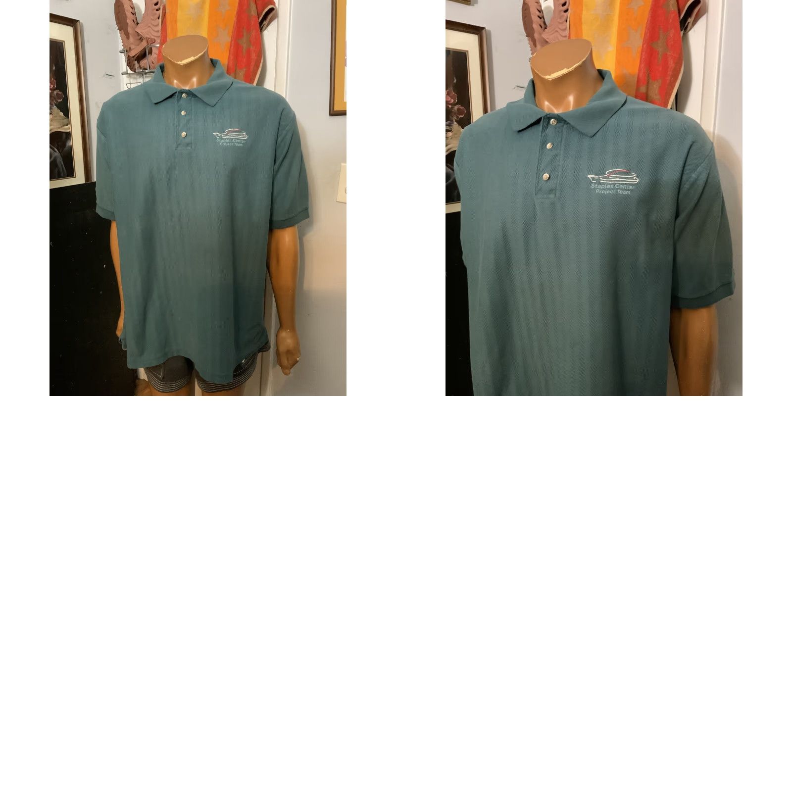 Vintage VINTAGE Vantage Custom Classics Staples Center Project Team Staff Polo XL Green Mens Polo Shirt XL Size US XL / EU 56 / 4 - 8 Thumbnail
