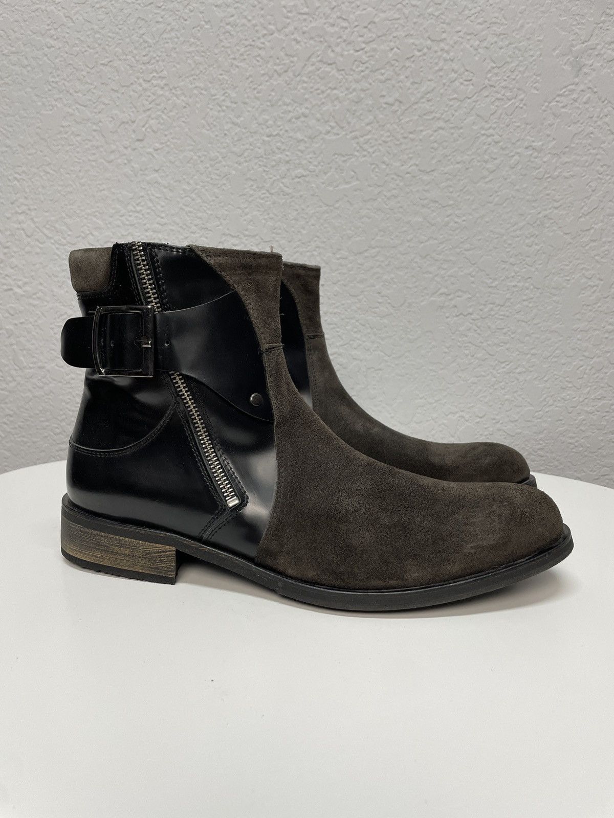 If Six Was Nine AS 98 Vibe Artisan Black Leather Side Zip Ankle Biker Boots Size US 8 / EU 41 - 5 Thumbnail